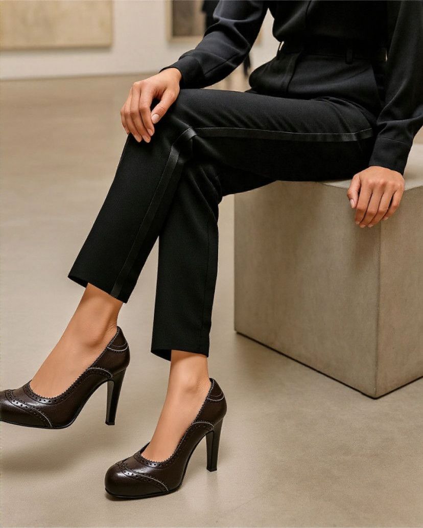 Dolce & Gabbana D&G Brown Leather High Heels Pumps Women’s Size US 5 EU 35 Size US 5 / IT 35 - 1 Thumbnail