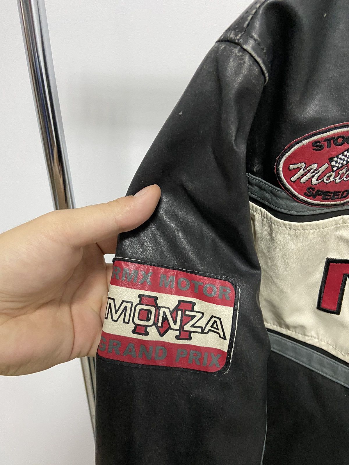 Vintage Monza Racing Leather Jacket Vintage Big Logo Moto Size US XL / EU 56 / 4 - 5 Thumbnail