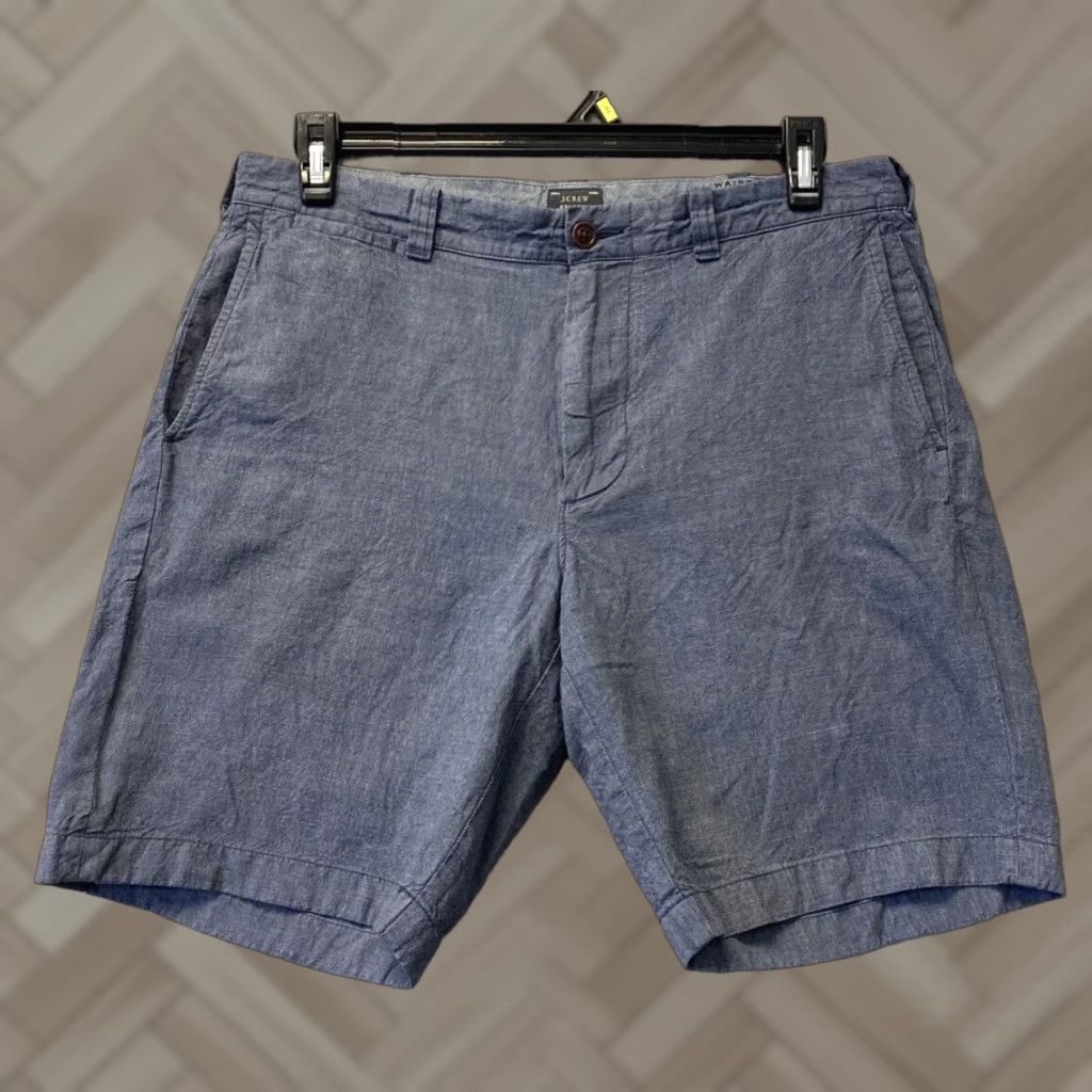 J.Crew VINTAGE J.CREW Men's Stanton Shorts Casual Cotton Linen Gray 34W 9-Inch Inseam Preppy Size US 34 / EU 50 - 1 Thumbnail