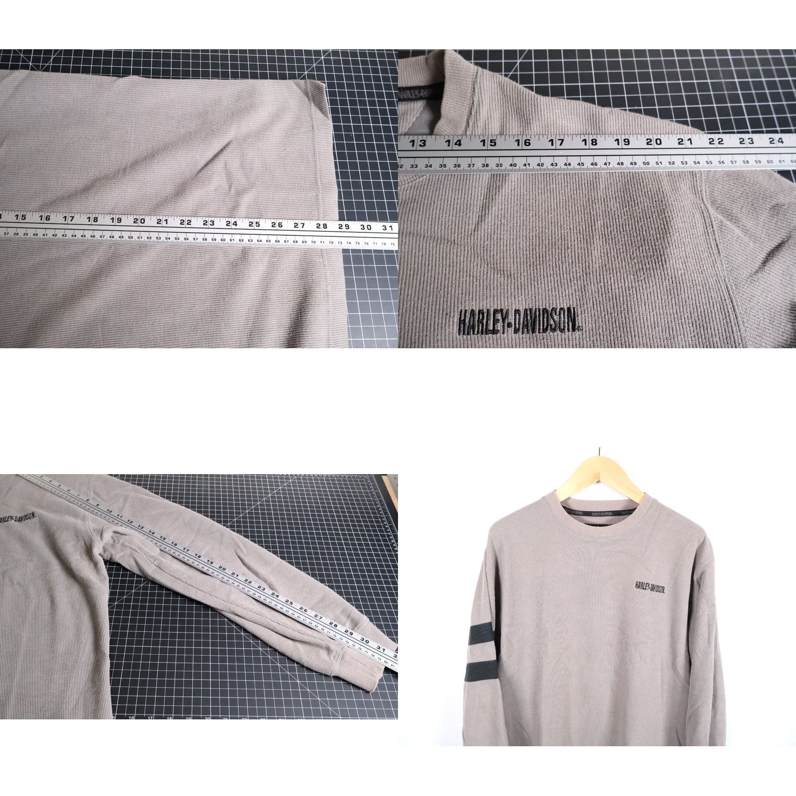 Harley Davidson Harley-Davidson Sweatshirt Mens XL Gray Embroidered Crewneck Biker Waffle Knit Pullover Cotton-Blend Heavyweight Size US XL / EU 56 / 4 - 8 Thumbnail