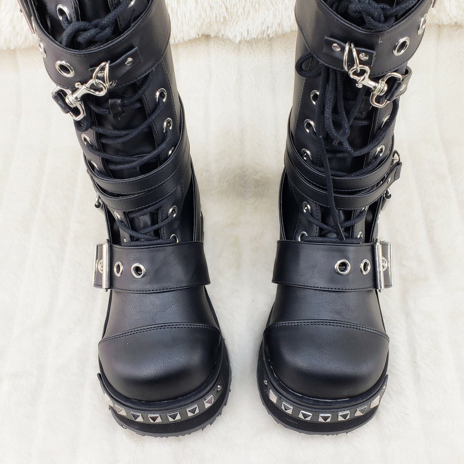 Other Trashville 250 Multi Strap Goth Punk Rock 3.25" Platform Boo Size US 12 / EU 45 - 5 Thumbnail