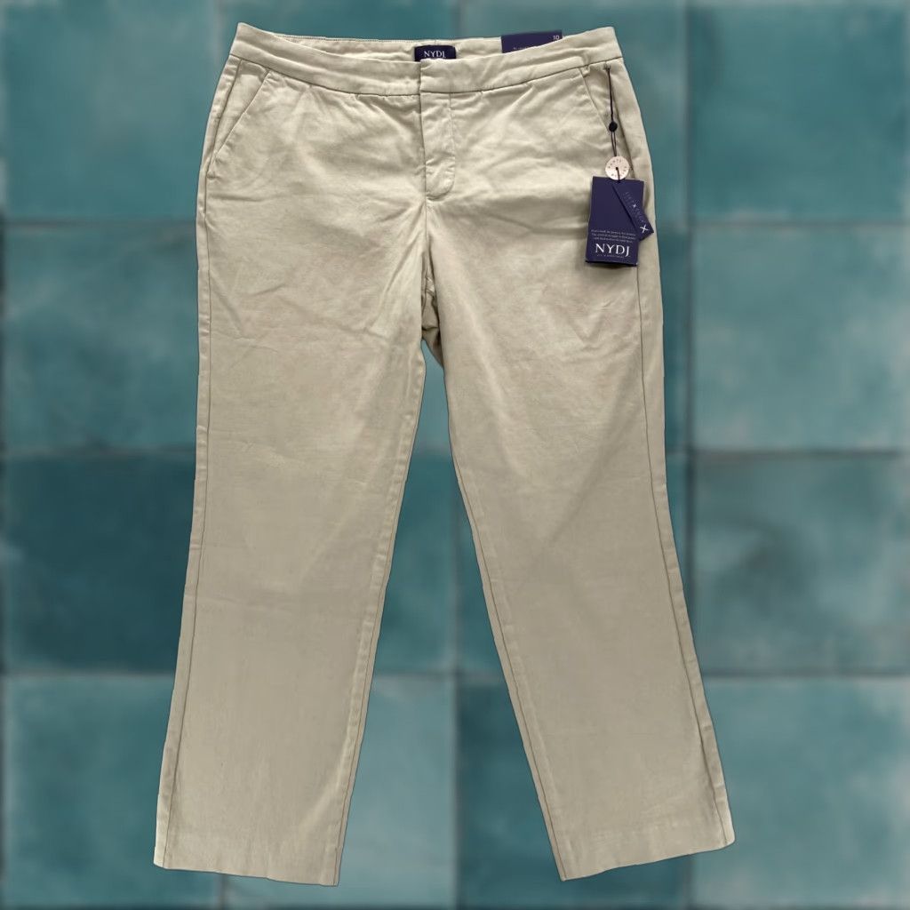 NYDJ NYDJ Everyday Trouser Pants Women's 10 Khaki Beige Stretch Casual Preppy Career Chino Pants Shirt Size 32" / US 10 / IT 46 - 1 Thumbnail