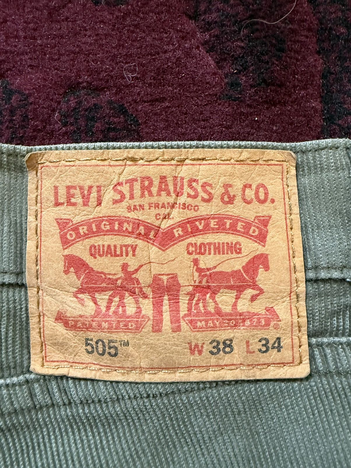 Levi's 505 corduroy jeans Size US 38 / EU 54 - 3 Thumbnail