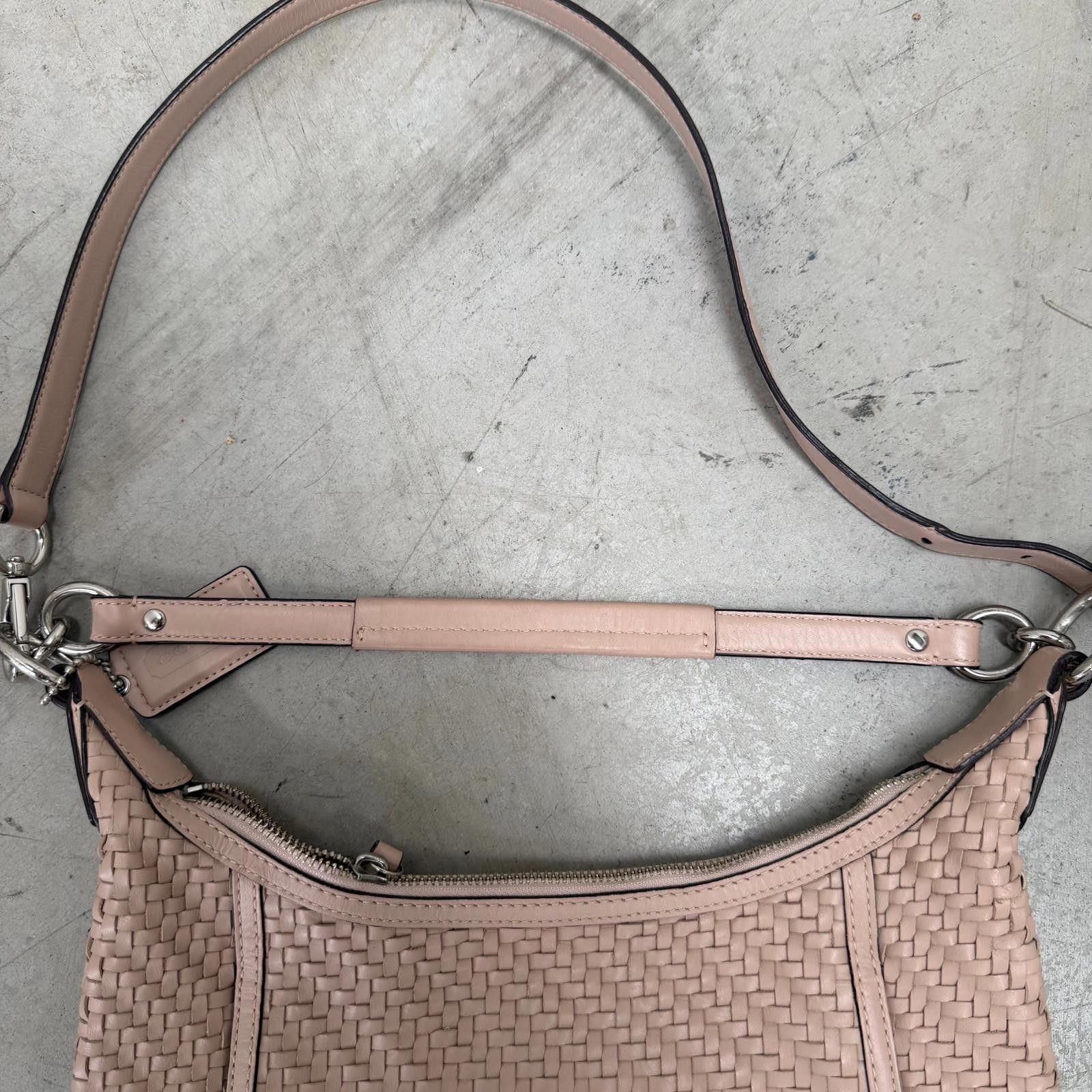 Coach Coach 2Way Hobo Woven Leather Shoulder Bag Pink Size ONE SIZE - 3 Thumbnail