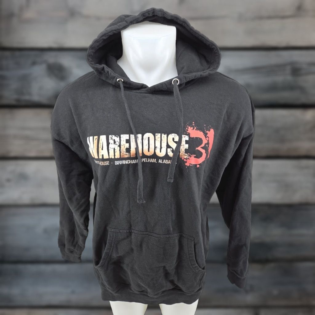 Vintage VINTAGE Warehouse 31 Haunted House Hoodie Black XL Mens Hoodie Pullover Drawstring Size US XL / EU 56 / 4 - 1 Thumbnail