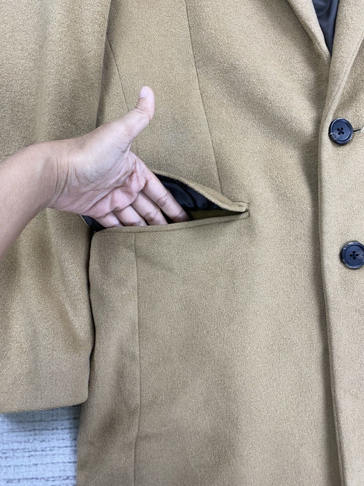 Japanese Brand × Morgan Homme × Vintage Vintage Morgan Homme Wool Double Breasted Pocket Coat Jacket Size US M / EU 48-50 / 2 - 6 Thumbnail
