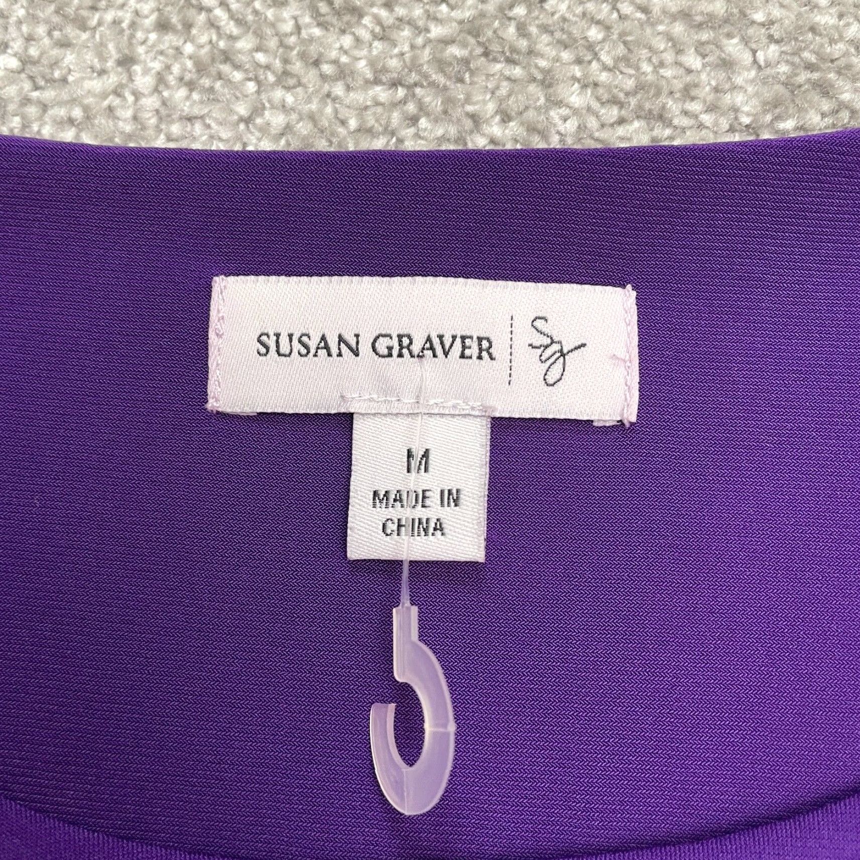 Vintage Susan Graver Blouse Shirt Women M Purple Long Sleeve Tunic Layered Casual Stretch Regular Knit Polyester Spandex Casual, Travel, Workwear Womens Size M / US 6-8 / IT 42-44 - 4 Thumbnail