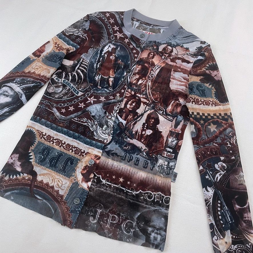 Jean Paul Gaultier AW2004 Jean Paul Gaultier Indian Skeleton Mesh Top Vintage Size M / US 6-8 / IT 42-44 - 2 Thumbnail