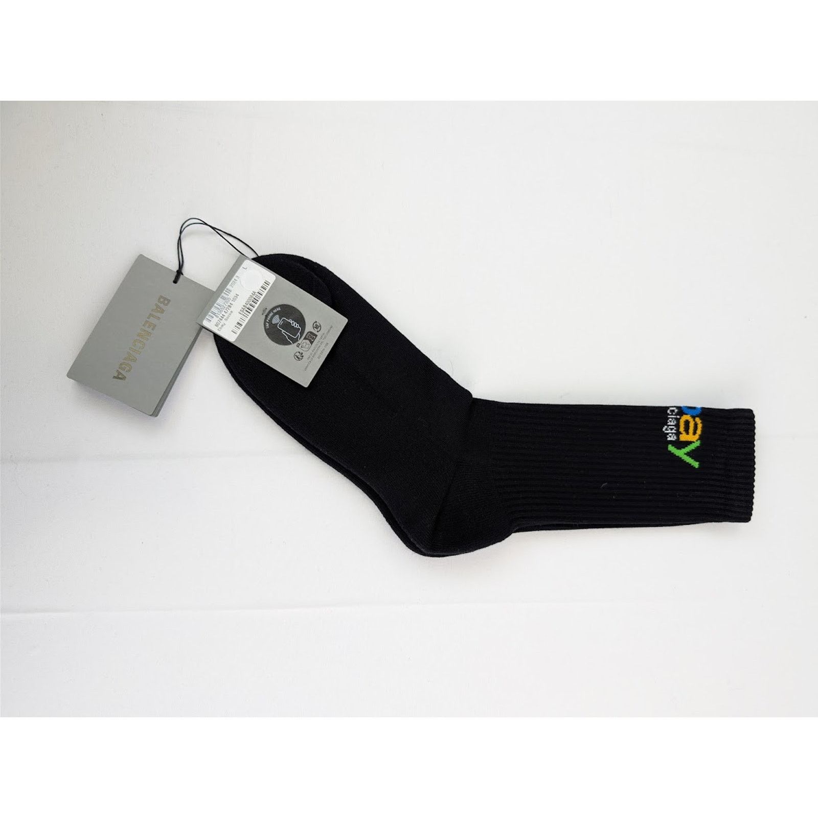 Balenciaga o1rshd1 Size: XL / Cotton Ebay Socks in Black/Multicolor Size ONE SIZE - 4 Thumbnail