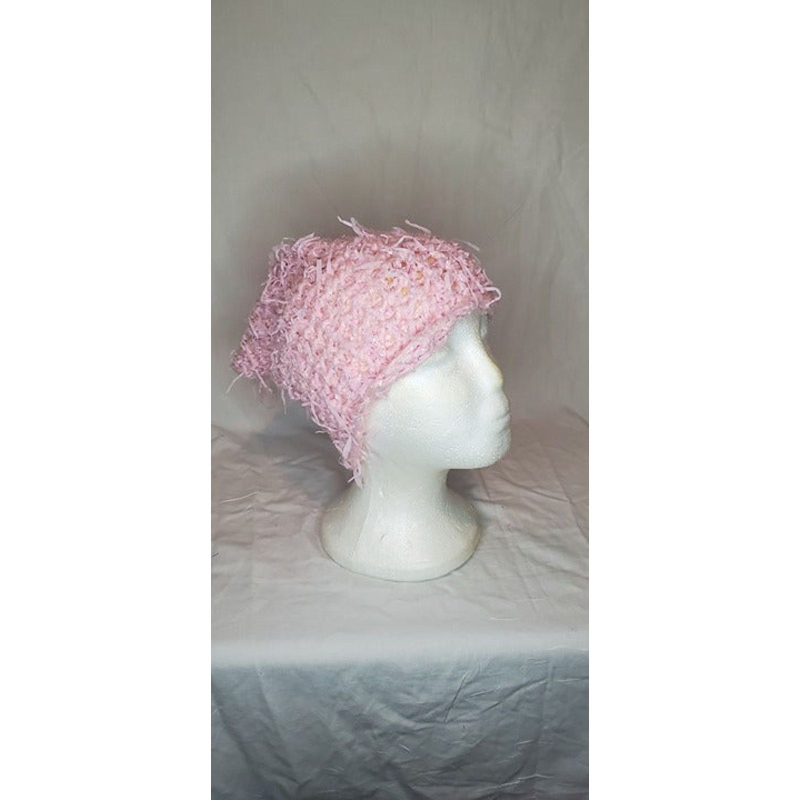 Handmade Pink Handmade Knitted Winter Hat Size ONE SIZE - 1 Thumbnail