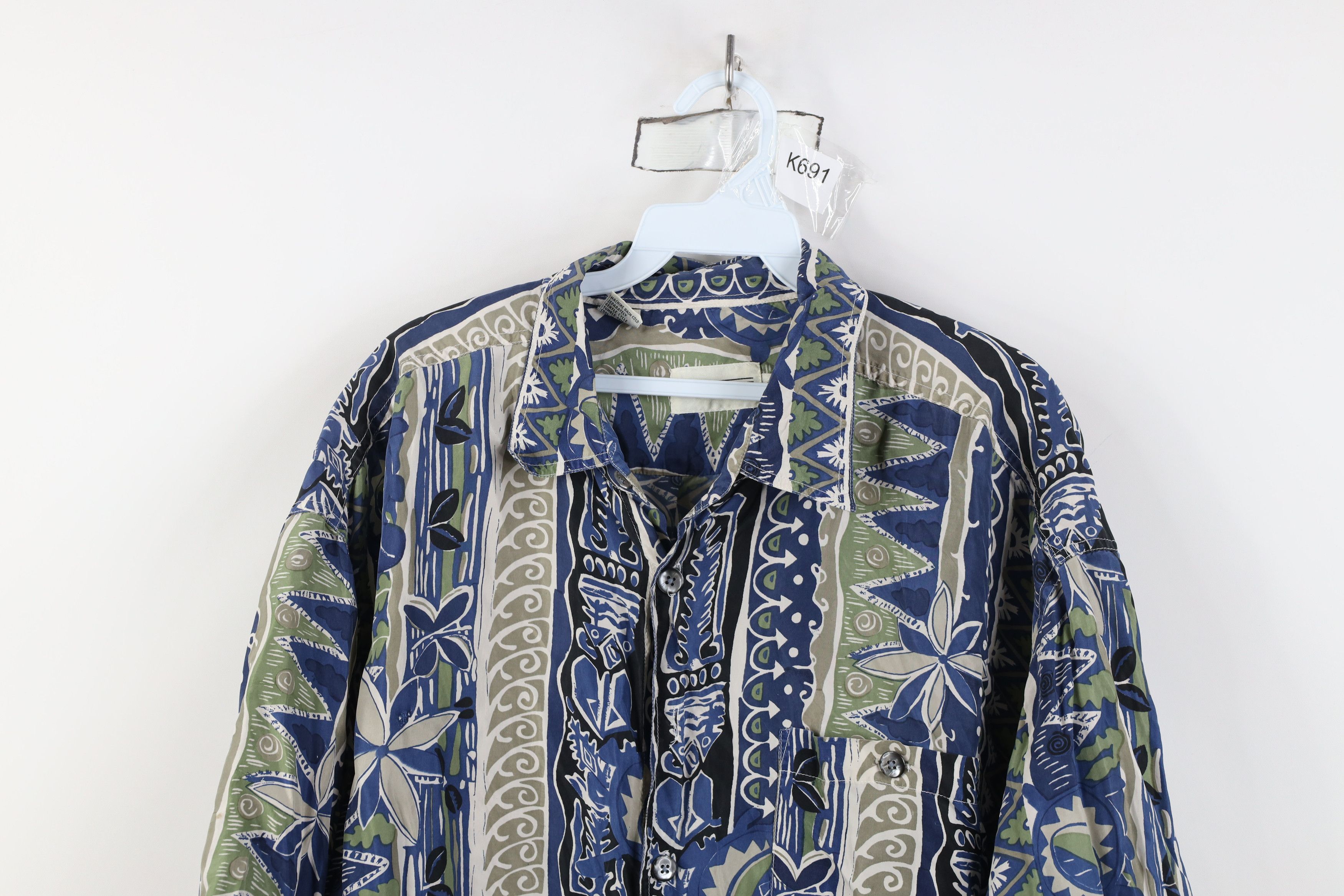 Vintage Vintage 90s Streetwear Silk Hawaiian Collared Button Shirt Size US L / EU 52-54 / 3 - 2 Thumbnail