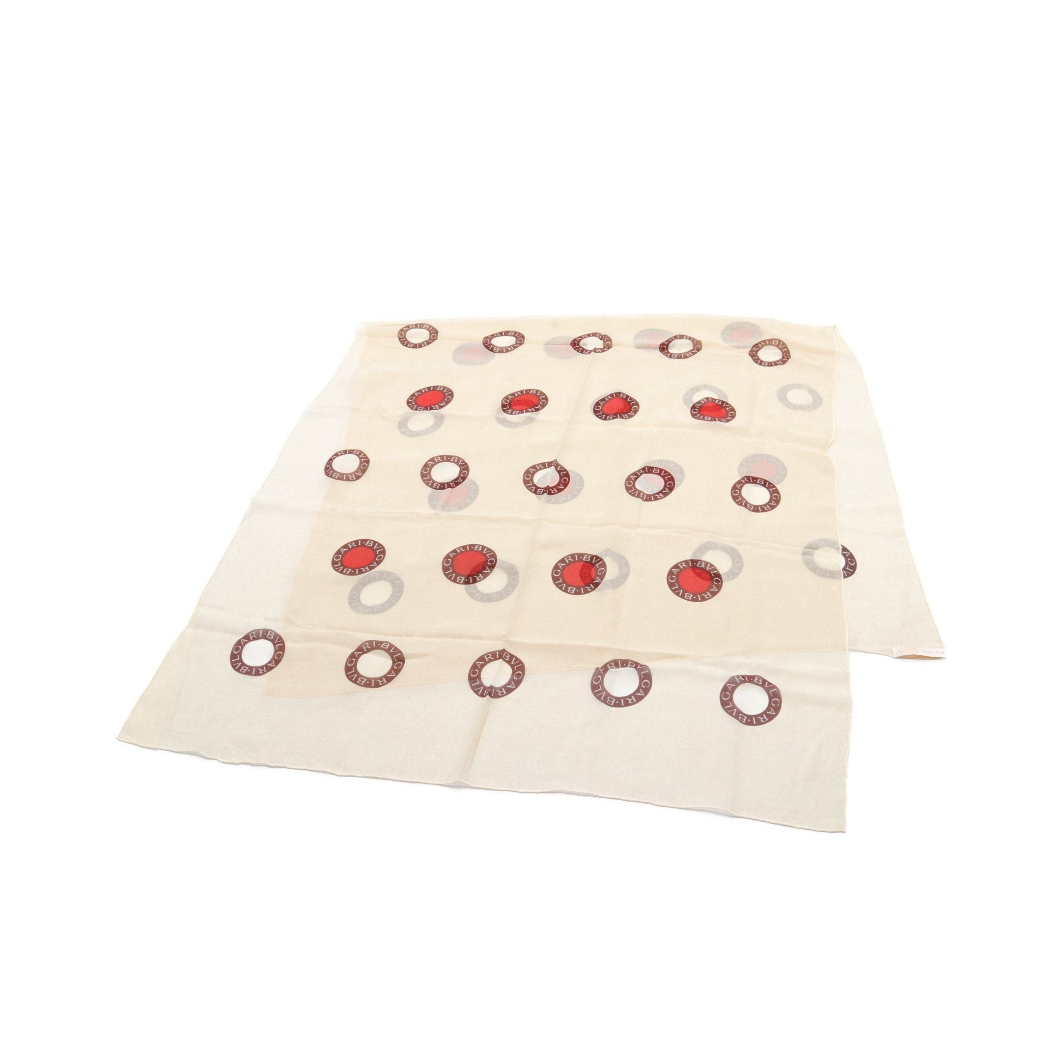 Bvlgari Bvlgari Bulgari Stall Silk Light Beige Brown Red Size ONE SIZE - 1 Thumbnail