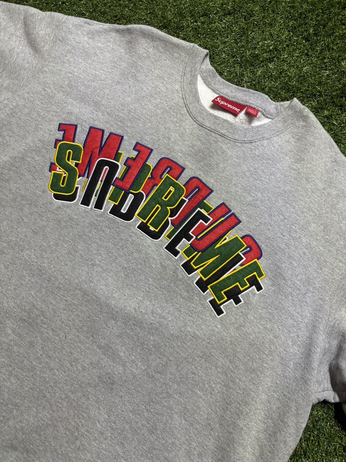 Supreme Supreme Stacked Crewneck Heather Grey Size US XL / EU 56 / 4 - 8 Thumbnail