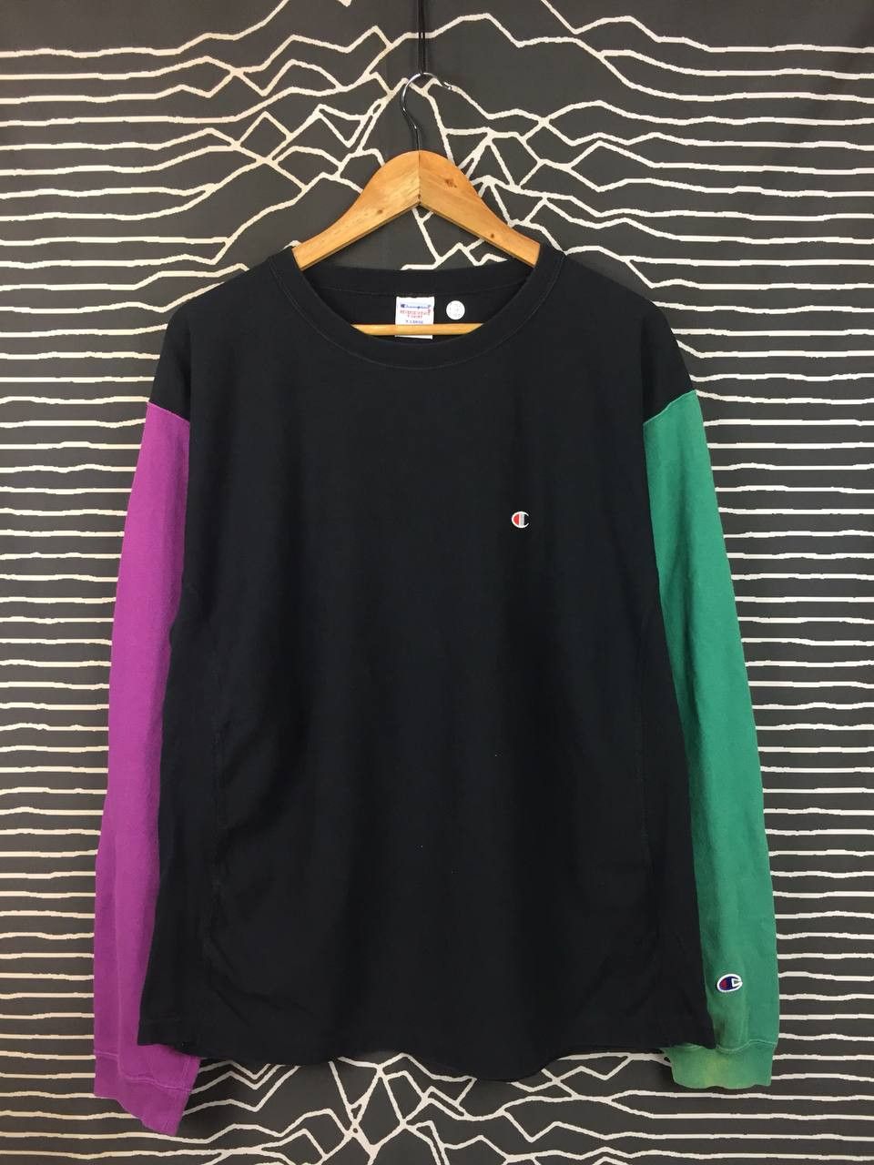 Champion Vtg Champion Reverse Weave Colorblock Long Sleeve Tee Size US XL / EU 56 / 4 - 1 Thumbnail