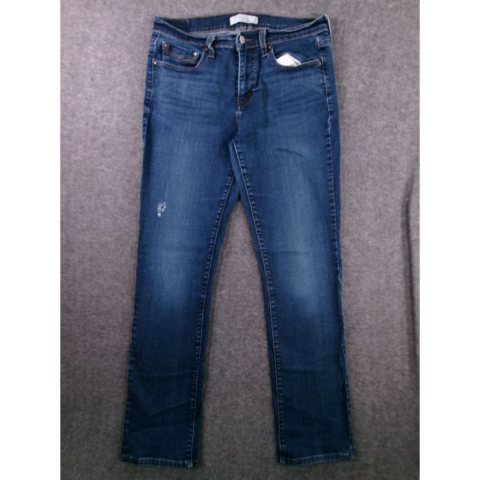 Levi's VINTAGE Levi's 505 Jeans Women 8 Blue Straight Regular Dark Wash Distressed 80s 90s Logo Cowboy Rock Western 5-Pocket Womens Size 30" / US 8 / IT 44 - 2 Thumbnail