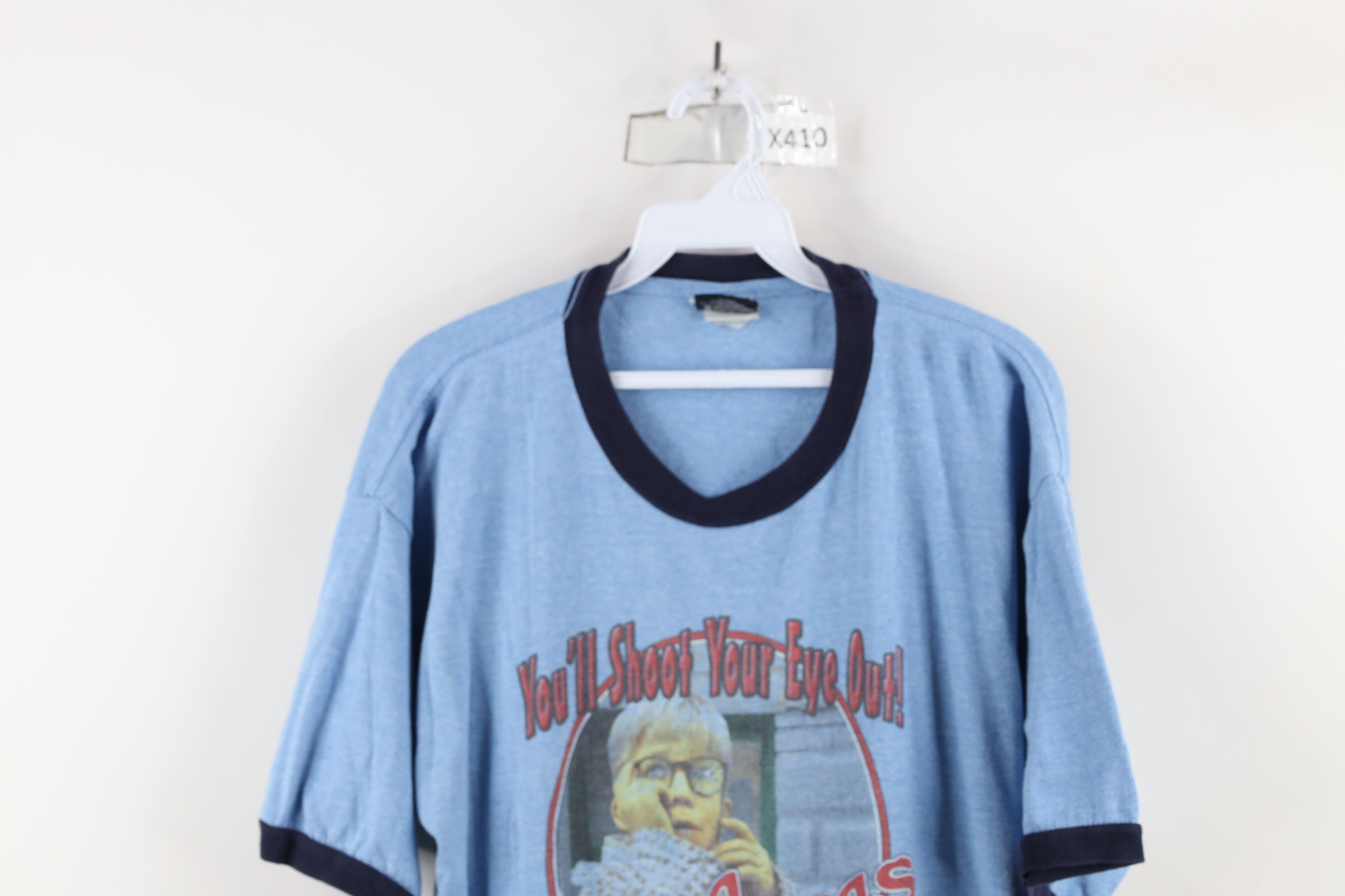 Vintage Vintage 90s Christmas Shoot Your Eye Out Ringer T-Shirt Size US L / EU 52-54 / 3 - 2 Thumbnail