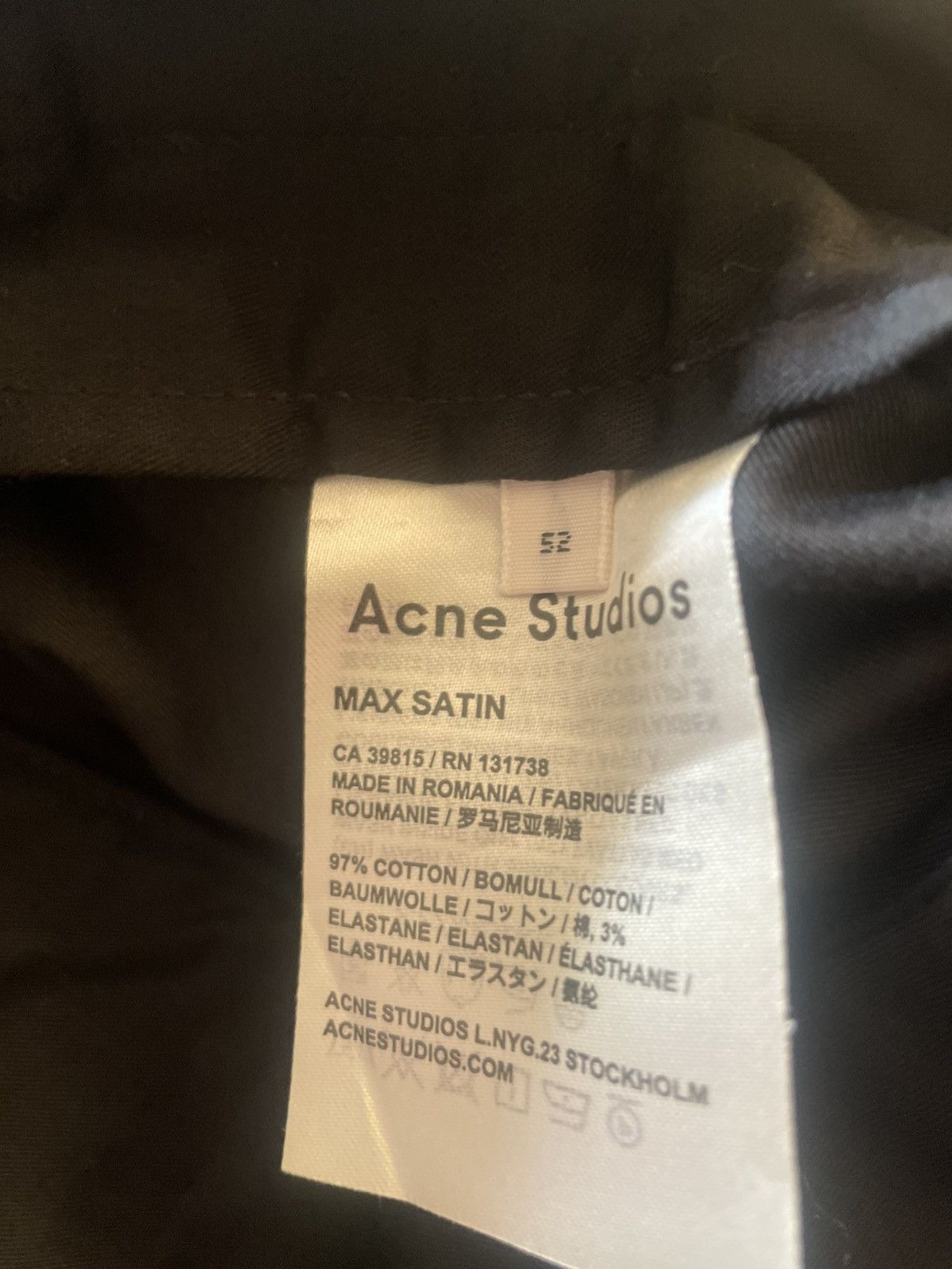 Acne Studios Acne Studios Black Max Satin Trouser Pants Size US 36 / EU 52 - 4 Thumbnail