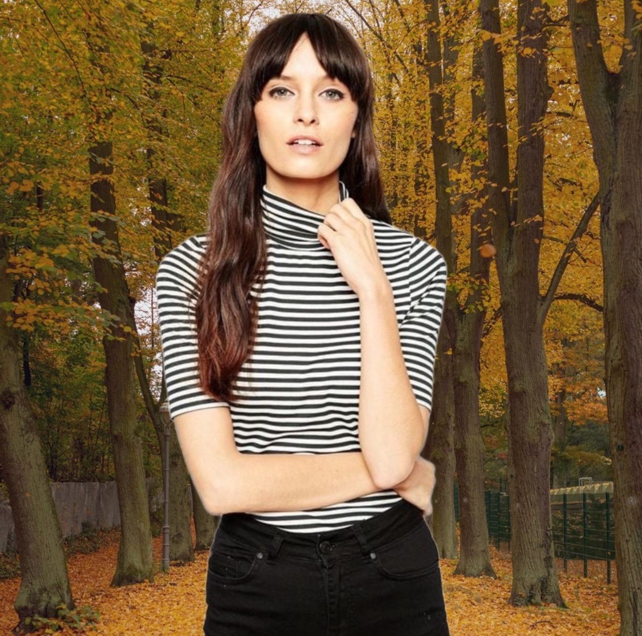 Michael Kors Michael Kors Stripe relaxed cowl Turtleneck fitted top tee Size S / US 4 / IT 40 - 7 Thumbnail