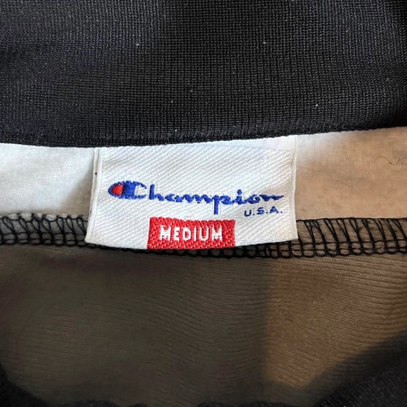 Champion VINTAGE Champion USA Logo Tape Sleeve Colour Block Track Jacket M Men Black Colourblock Size US M / EU 48-50 / 2 - 4 Thumbnail