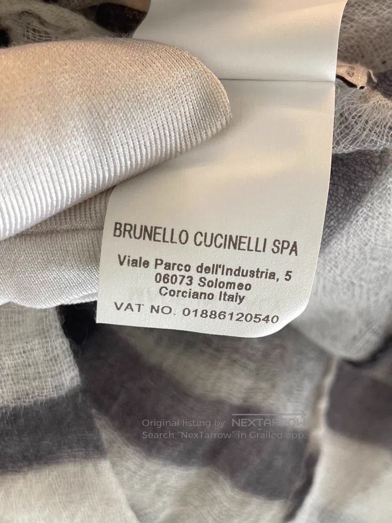 Brunello Cucinelli Brunello Cucinelli Yellow Striped Cashmere Scarf - Lightwe Size ONE SIZE - 9 Thumbnail