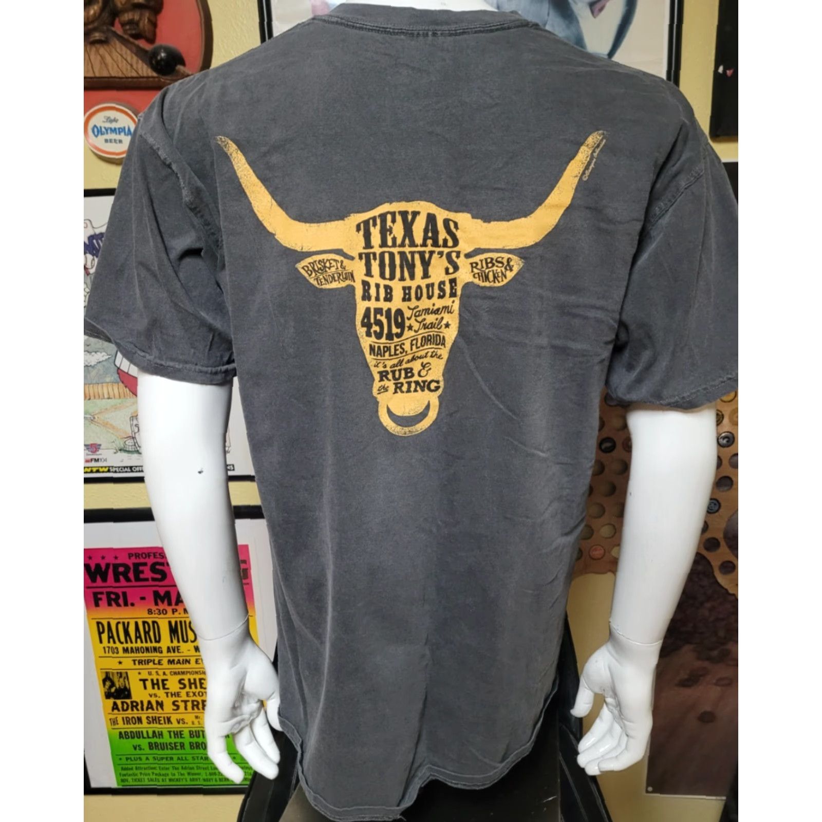 Comfort Colors Texas Tony's Rib House Naples FL T Shirt Large Gray Comfort Colors 100% Cotton Men Crew Neck Short Sleeve Restaurant Florida 90s? Size US L / EU 52-54 / 3 - 3 Thumbnail