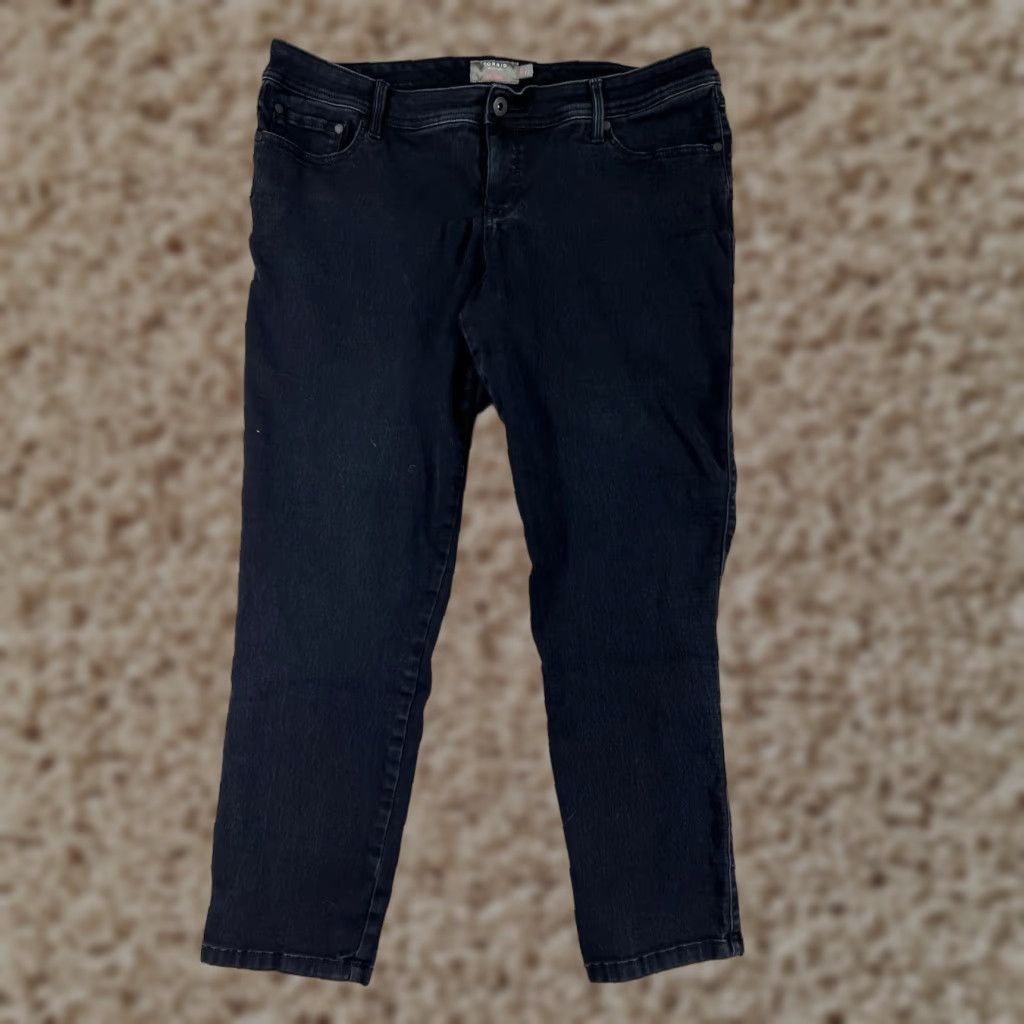 Torrid Torrid Jeans Women 18 Black Luxe Skinny Sateen Denim Cotton Blend High Rise 5-Pocket Regular Fit Twill Col Size 40" / US 18 - 1 Thumbnail