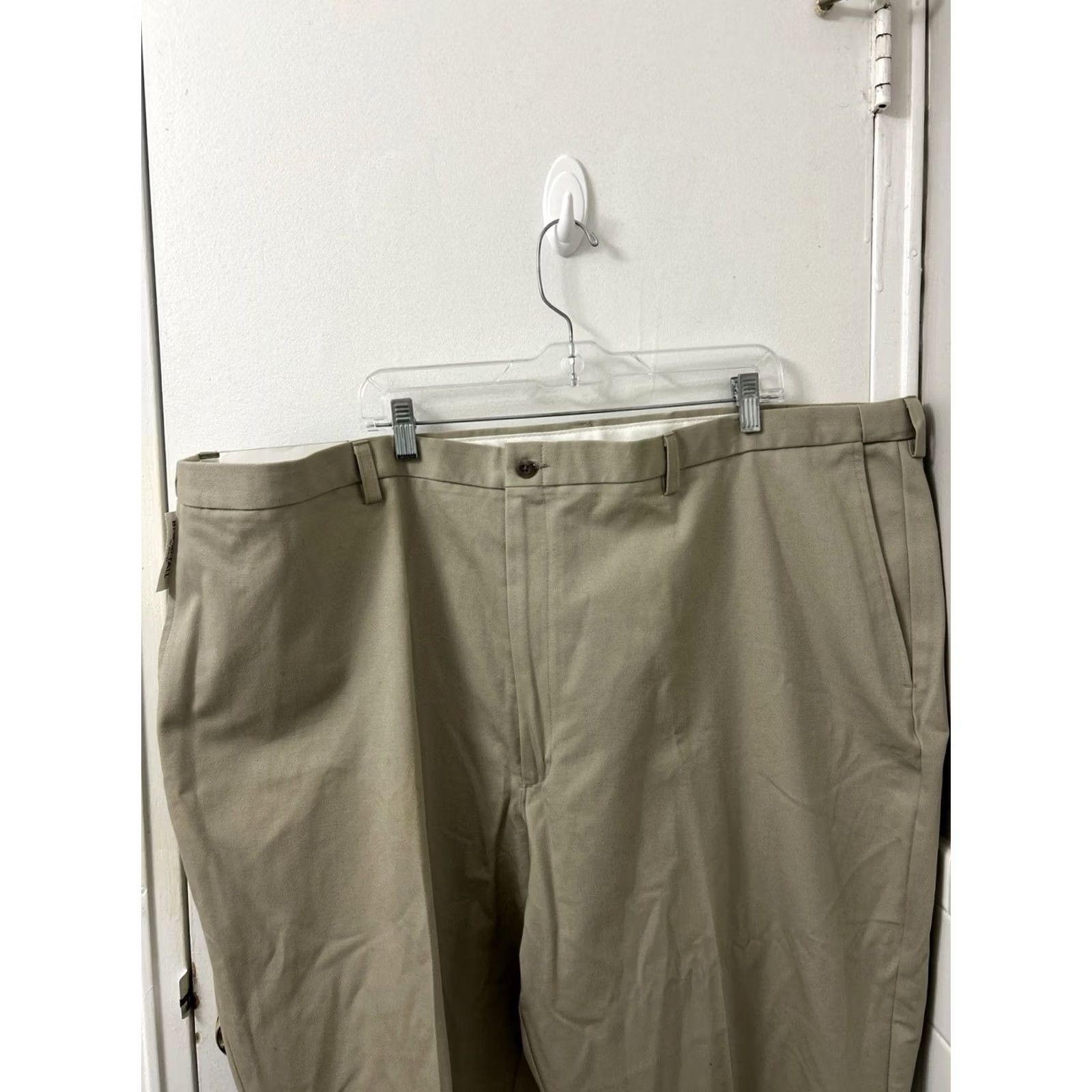 Haggar Haggar Black Label Pants Mens 52x30 Khaki Classic Fit Workwear Casual Flat Front Zipper Button Pockets Comfort Equipped Size US 36 / EU 52 - 7 Thumbnail
