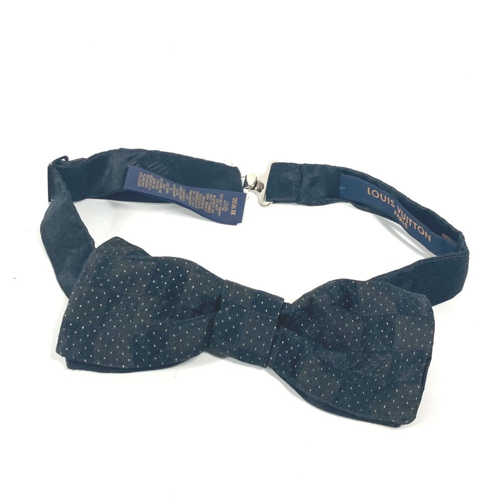 Louis Vuitton LOUIS VUITTON M74722 Bowtie Damier All Bow Tie Ribbon Dot Necktie Silk Men's Black Size ONE SIZE - 1 Thumbnail