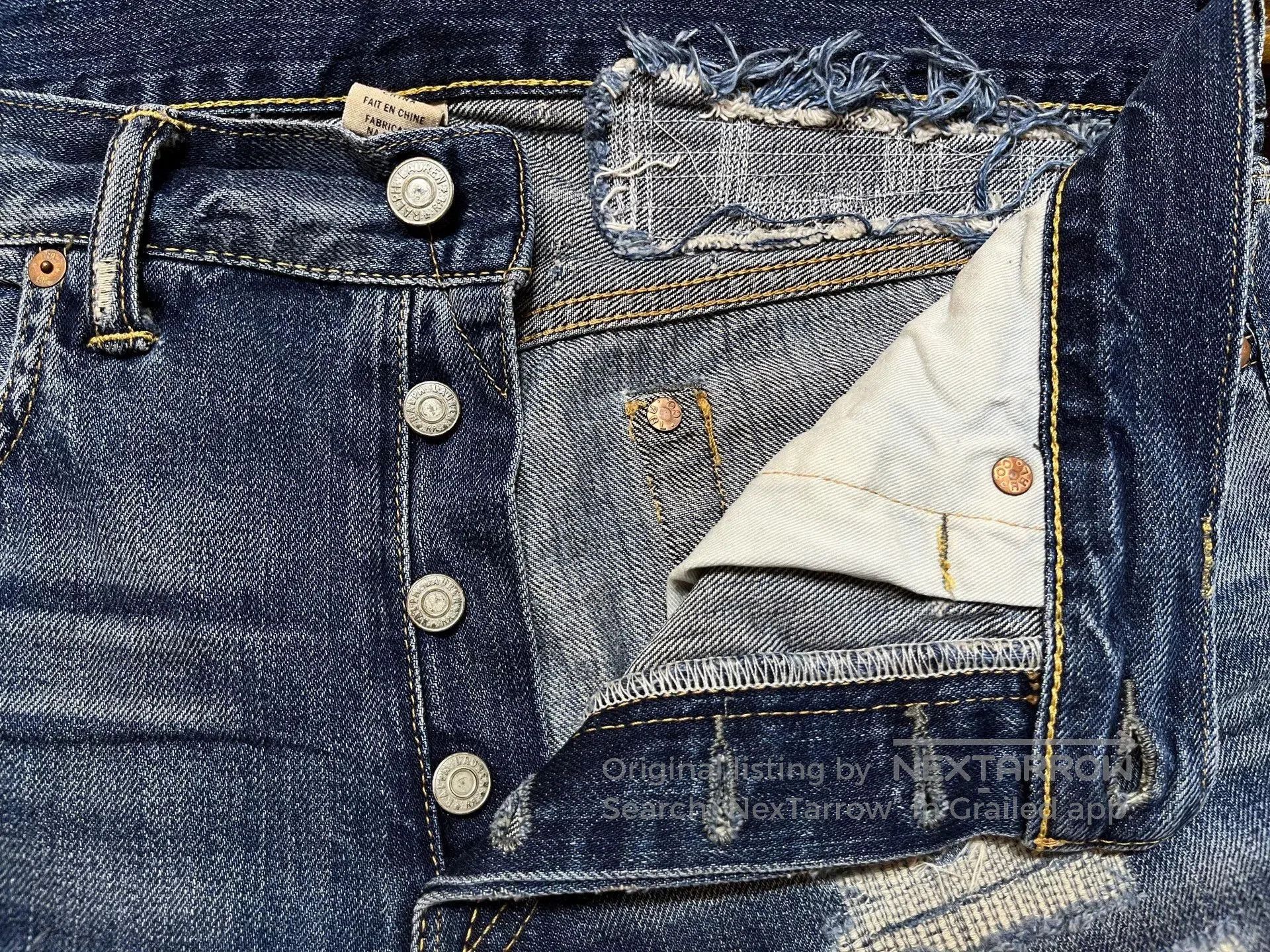 RRL Ralph Lauren distressed low-rise denim jeans by RRL. Size US 32 / EU 48 - 5 Thumbnail