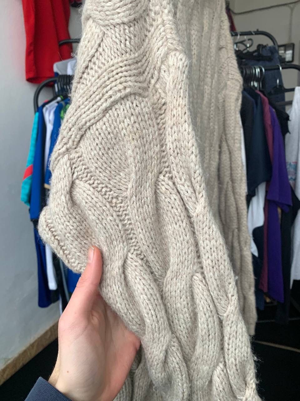 Burberry × Vintage Thomas Burberry Beige Cable Knitted Wool Sweater Size M / US 6-8 / IT 42-44 - 8 Thumbnail