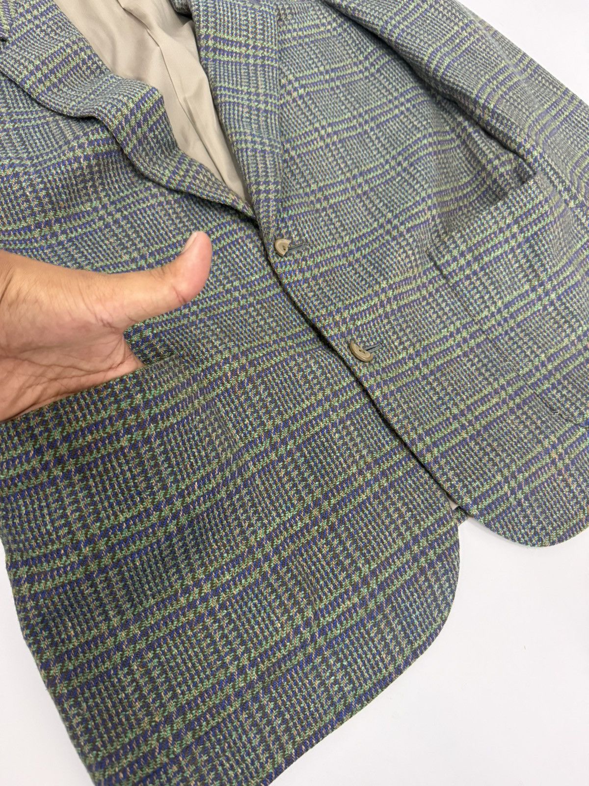 Carven 🔥 Vtg Exclusive Carven Paris Wool Tweed Houndstooth Blazer Size US S / EU 44-46 / 1 - 6 Thumbnail