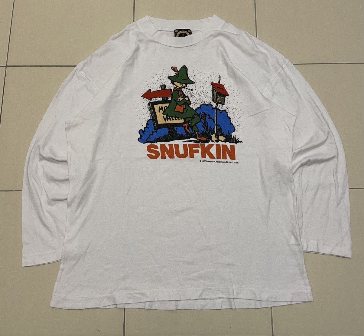 Vintage Vtg 90s Solitary Chap x Snufkin Moomin Long Sleeve Tshirt Size US M / EU 48-50 / 2 - 1 Thumbnail
