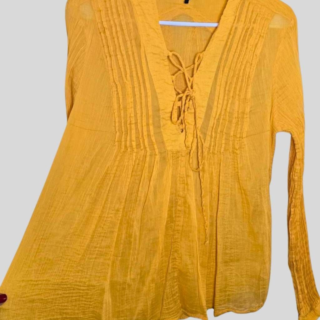 Rag & Bone Rag & Bone Saffron Sachi Blouse L Cotton Silk Boho Chic Pint Size L / US 10 / IT 46 - 10 Thumbnail