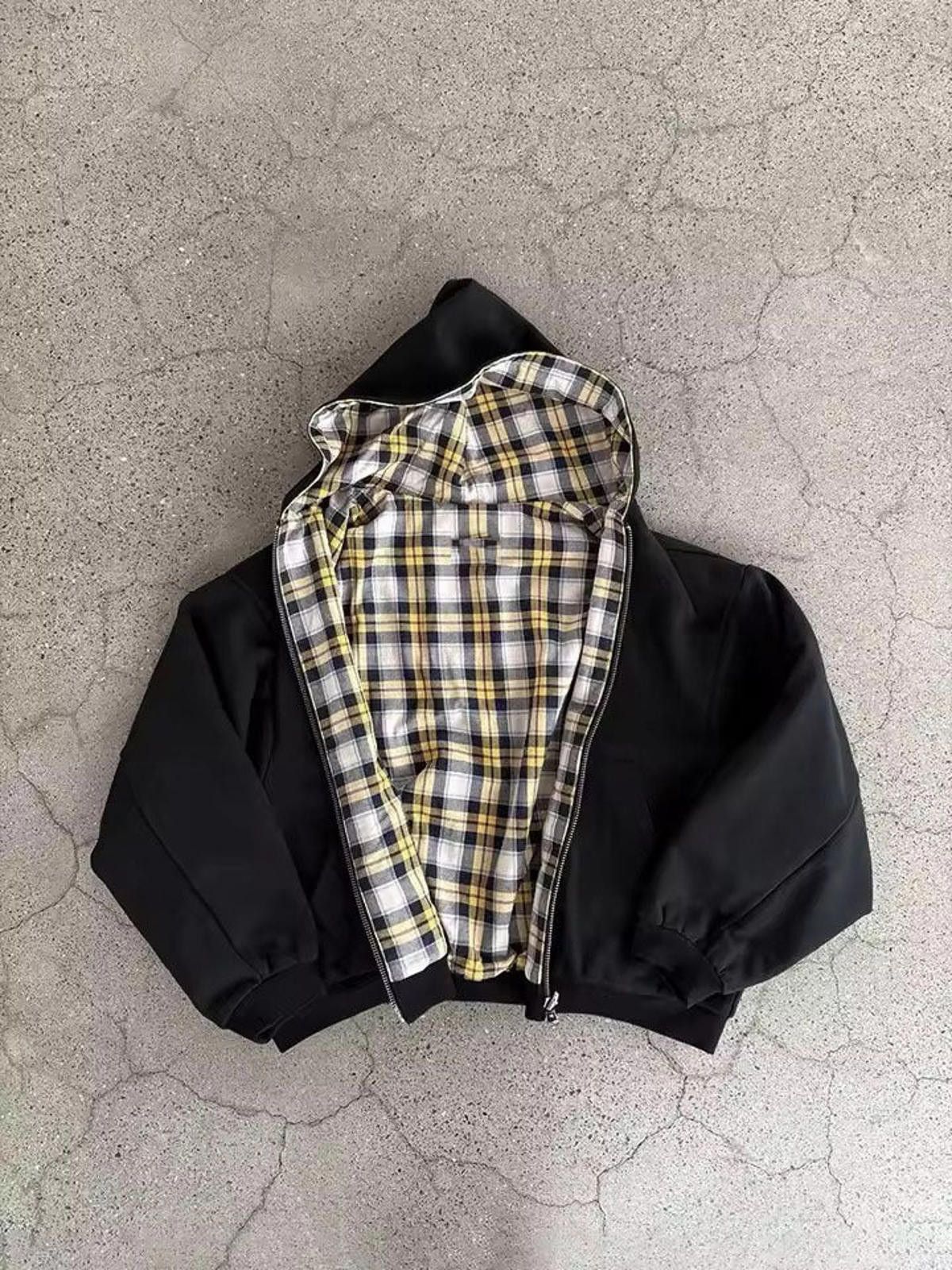 Reversible Red Plaid and Cream Zip-Up Hoodie