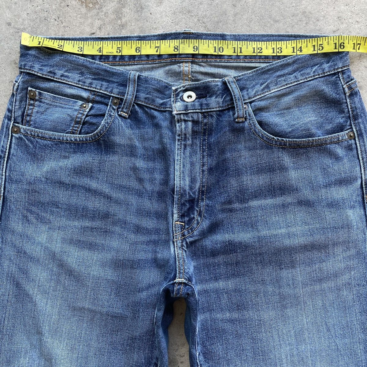 Japanese Brand W33💥 Vintage Japanese Faded Jeans Denim Pants Selvedge Size US 33 - 5 Thumbnail