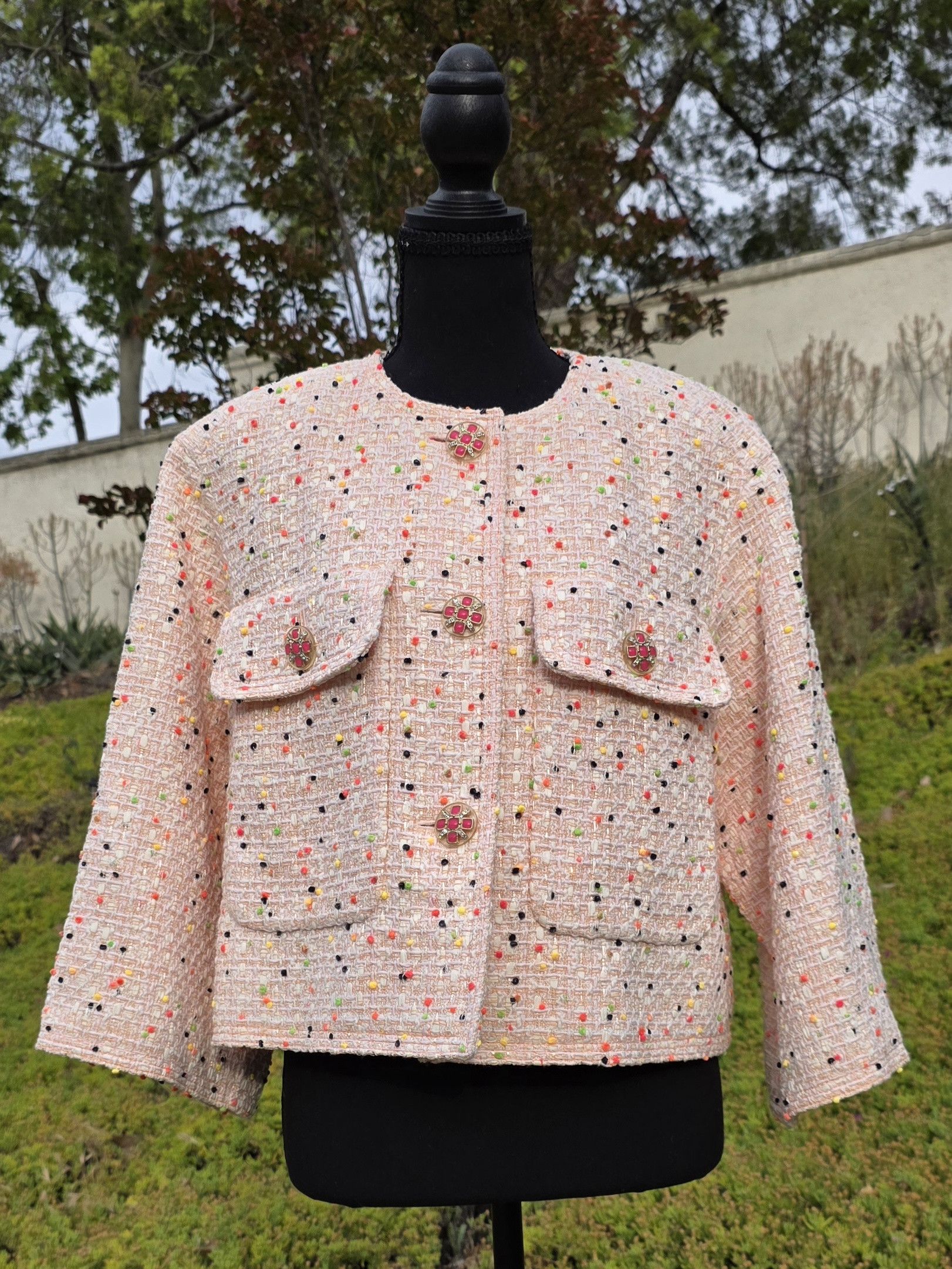 Chanel CHANEL Spring 2019 RTW Pink Tweed Cropped Jacket FR 36/ US 4 Size XS / US 0-2 / IT 36-38 - 2 Thumbnail