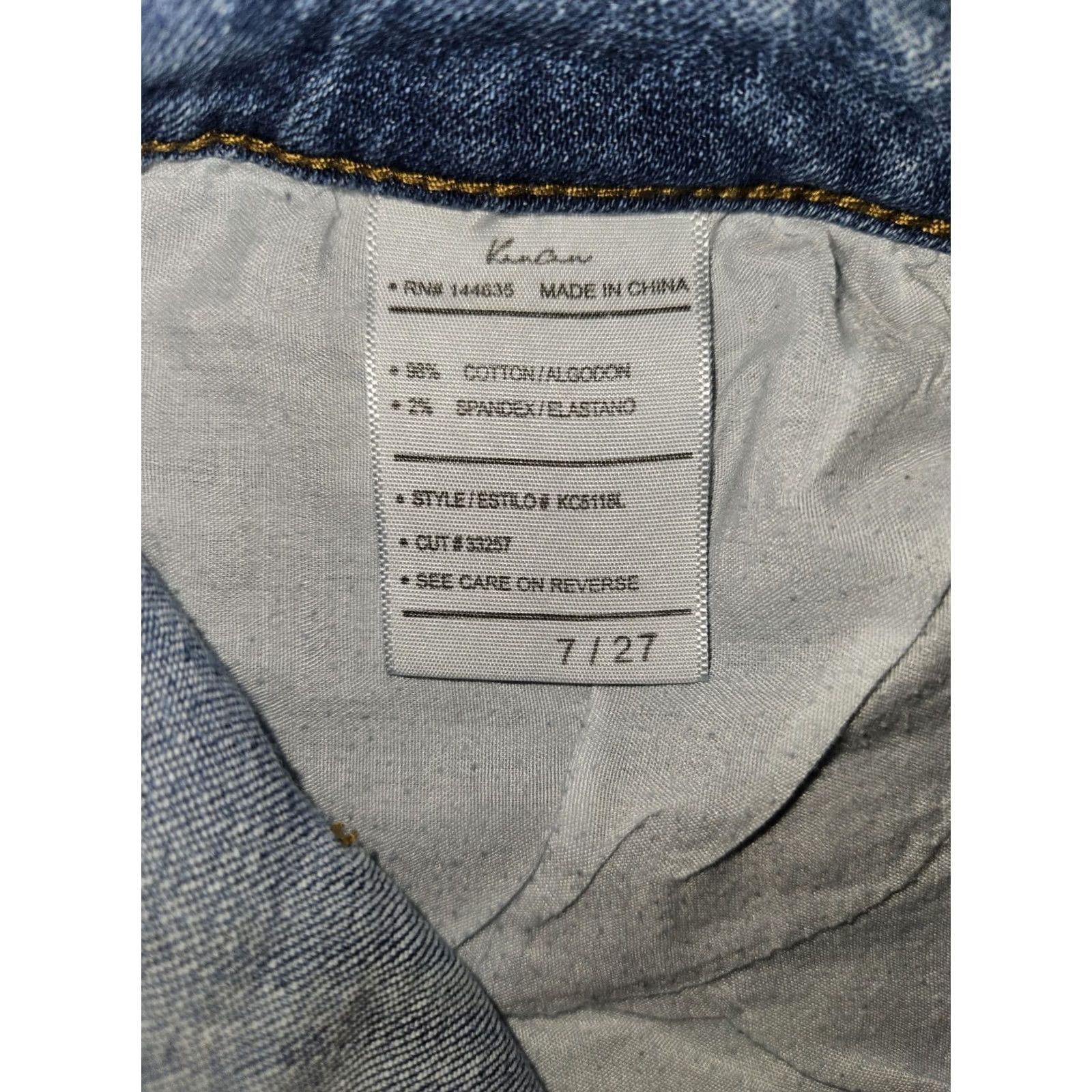 Vintage Kancan Clarie Mid Rise Boyfriend Jeans Women's 7/27 Button Fly Ankle Preppy Blue Denim Distressed Pockets Regular Womens Jeans Seven Size 28" / US 6 / IT 42 - 3 Thumbnail