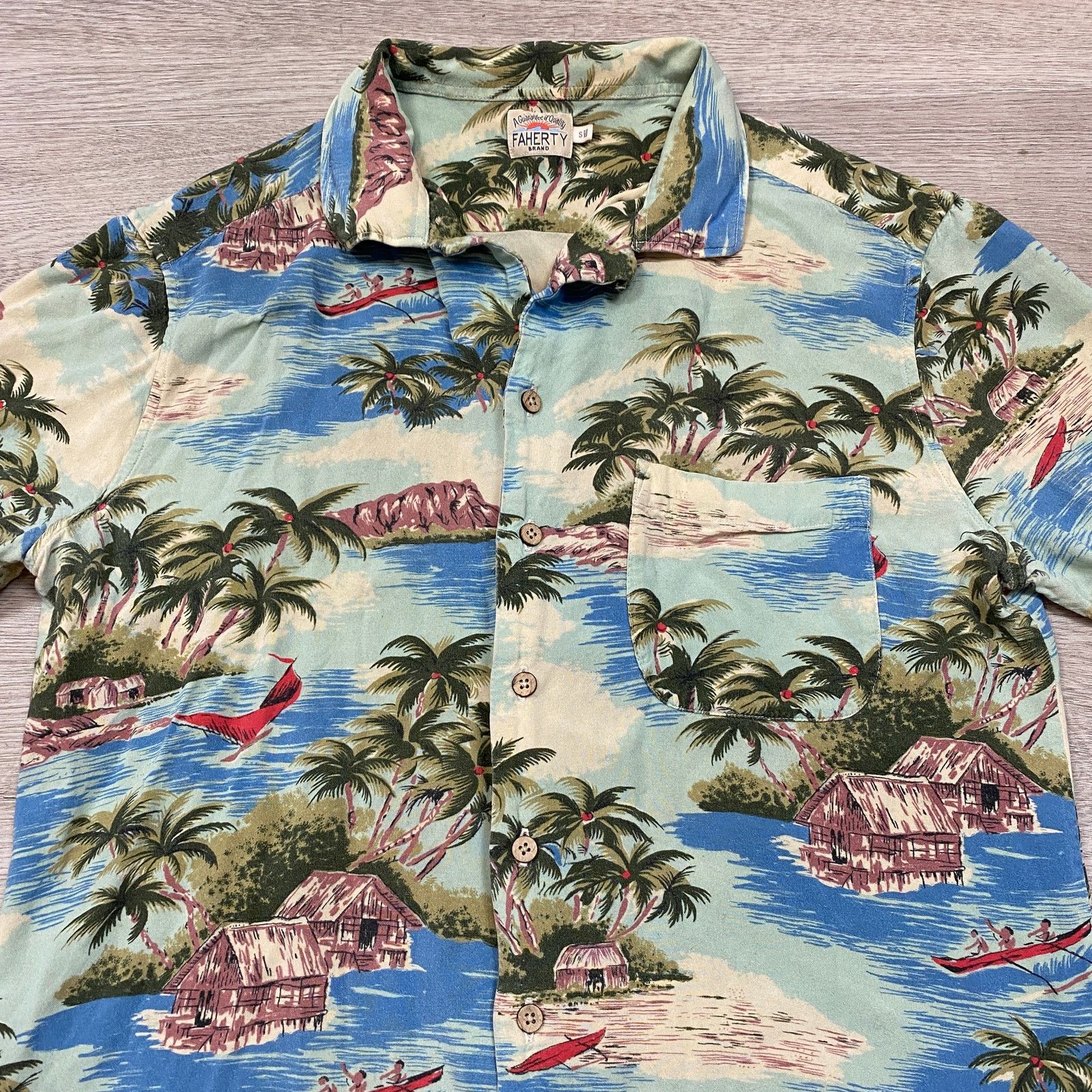 Faherty Faherty Kona Camp Hawaiian Island Button Up Shirt Men's S Size US S / EU 44-46 / 1 - 2 Thumbnail