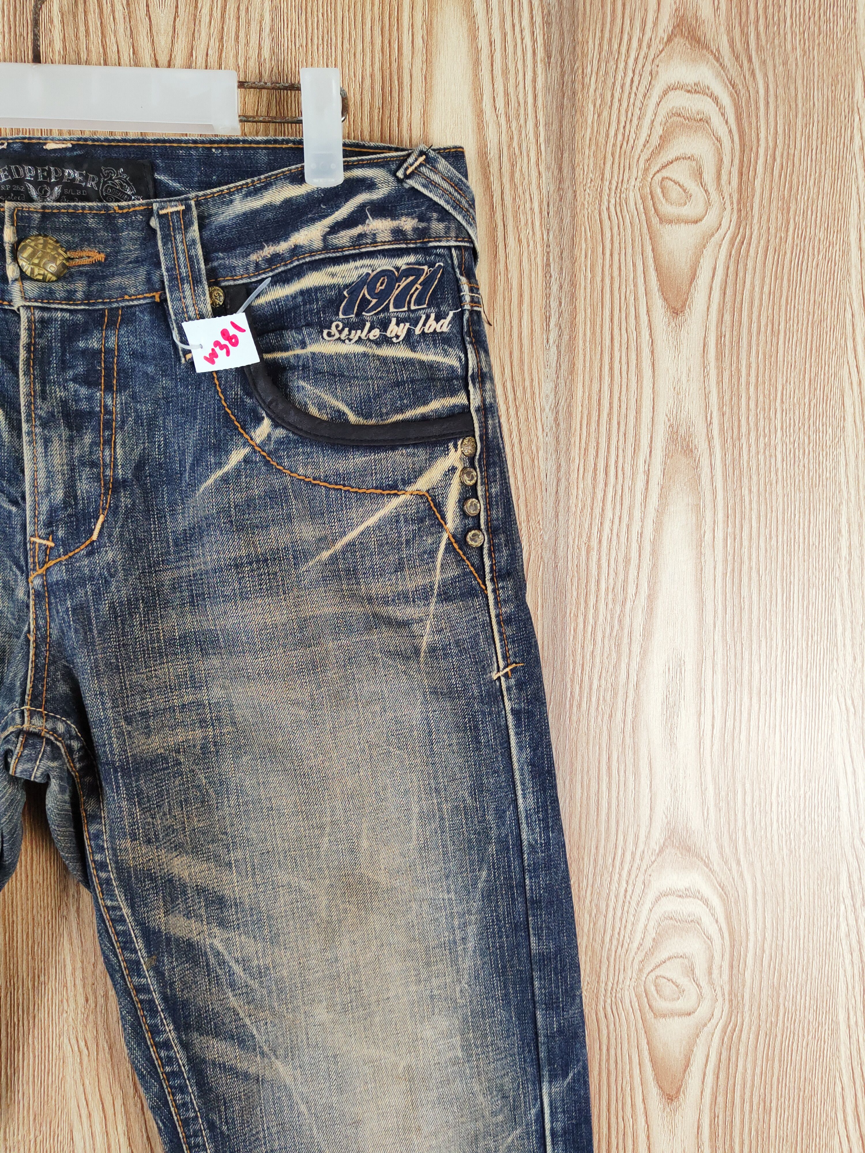 Japanese Brand Red Pepper Dark Blue Distressed Ripped Jeans #W381 Size US 32 / EU 48 - 6 Thumbnail