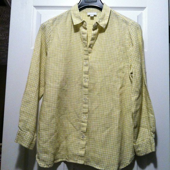 J. Jill J.JILL WOMEN'S PRE-OWNED 100%LINEN CASUAL SHIRT SIZE: M Size M / US 6-8 / IT 42-44 - 4 Thumbnail