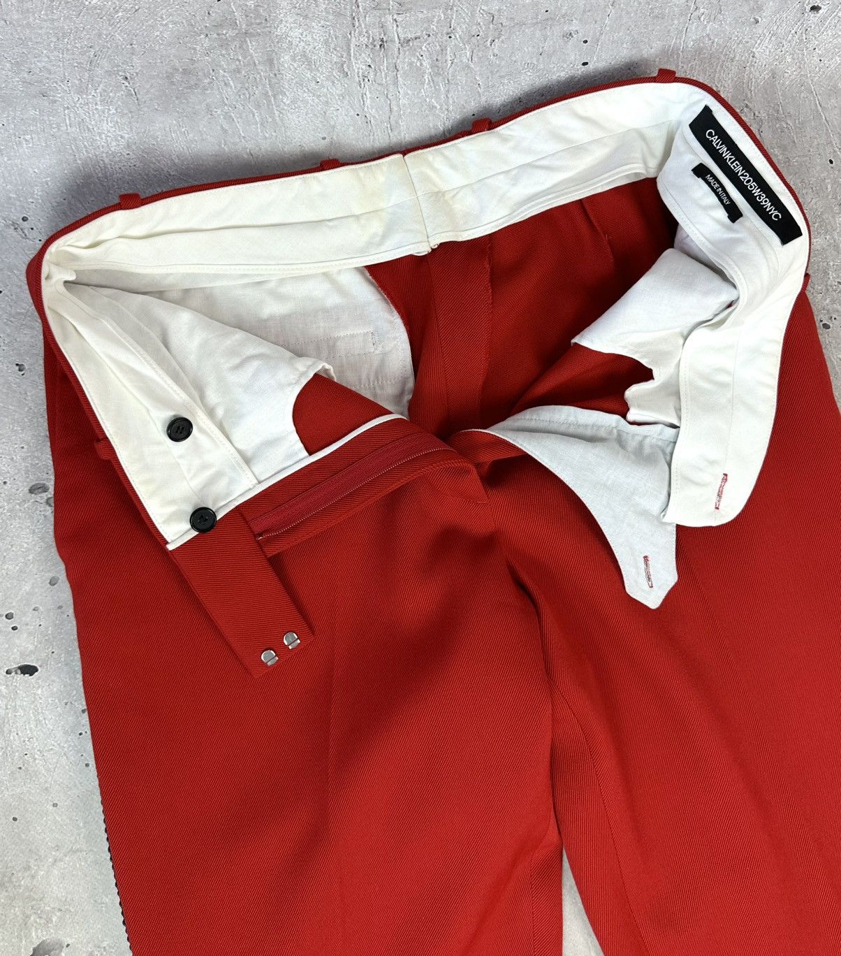 Calvin Klein 205W39NYC Calvin Klein 205W39NYC Wool Twill Red Women’s Trousers Size 34" / US 12 / IT 48 - 11 Thumbnail
