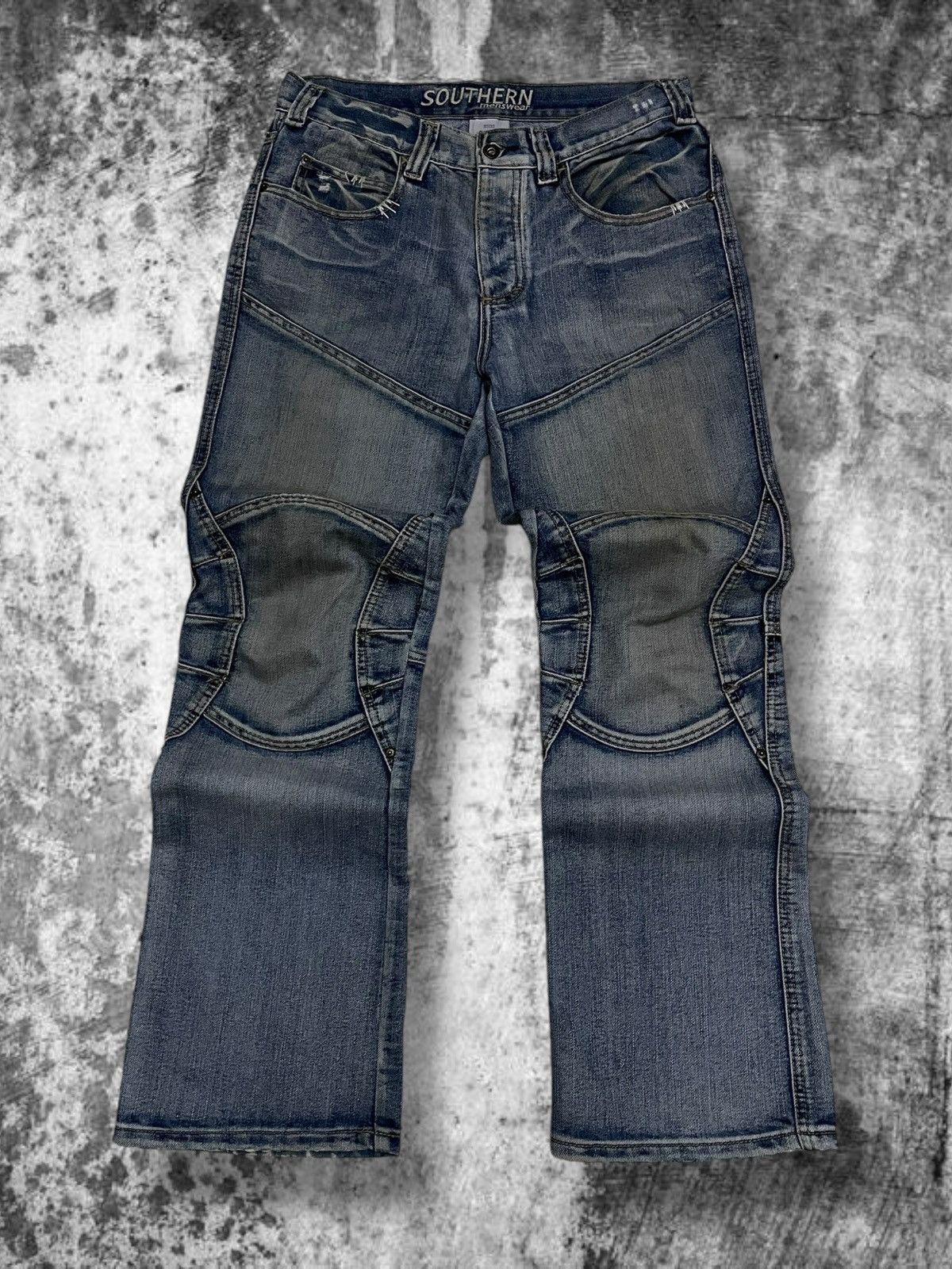Japanese Brand Vintage 90’s Designer Southern Distressed Dirt Bikers Denim Size US 32 / EU 48 - 1 Thumbnail