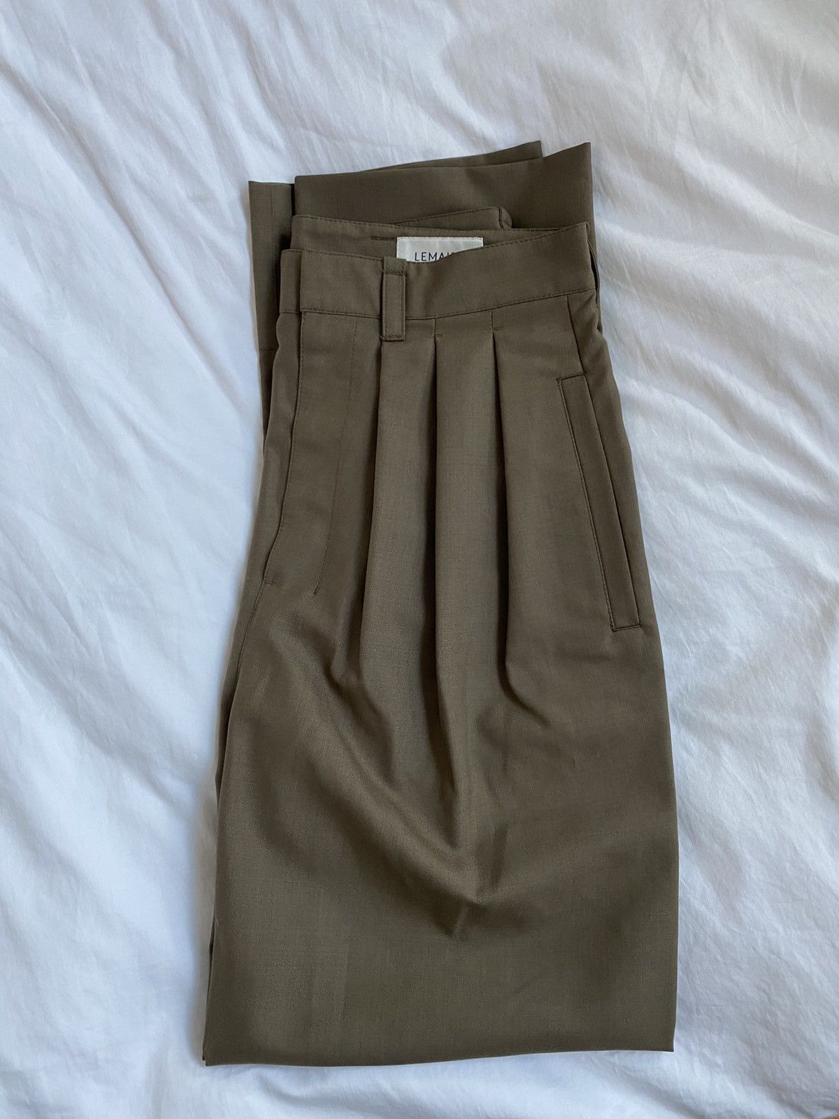 Lemaire Taupe Pleated Trousers Size 27" / US 4 / IT 40 - 4 Thumbnail
