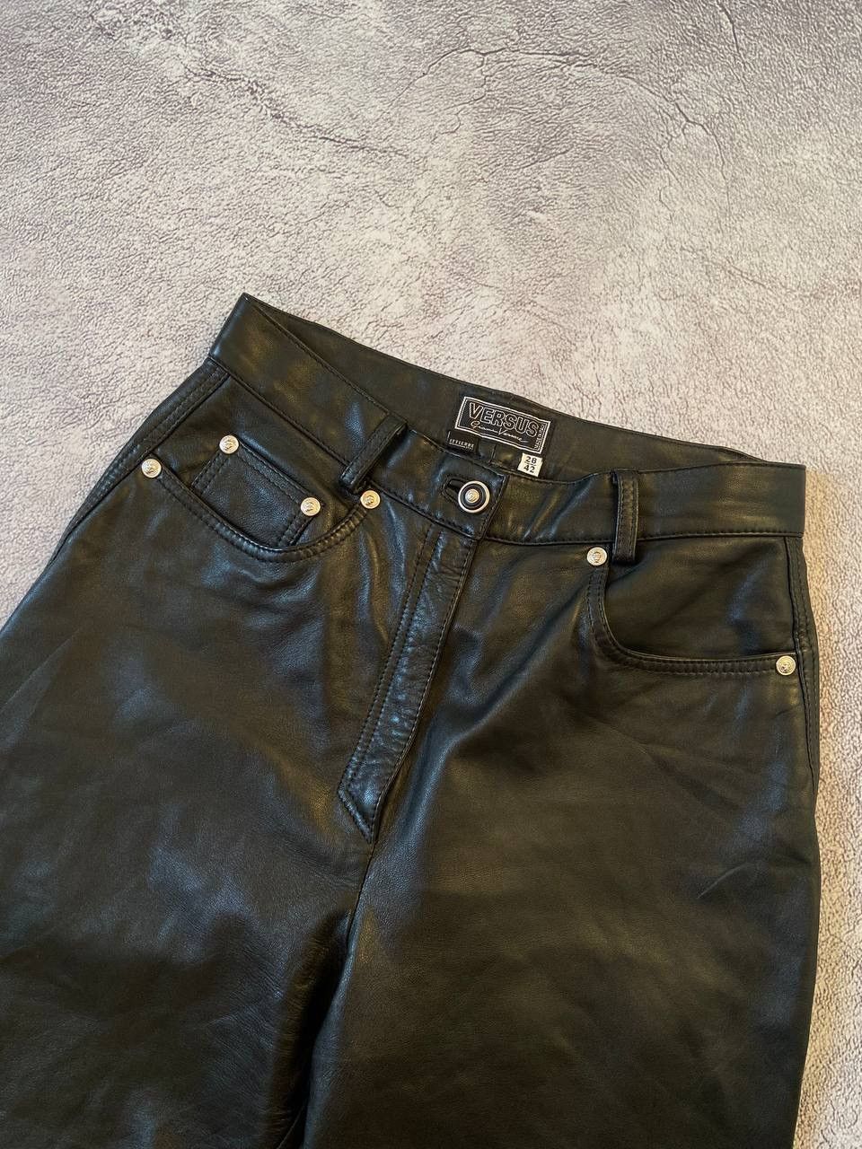 Versus Versace Versus Gianni Versace Vintage Leather Pants Iconic 90s women Size 28" / US 6 / IT 42 - 9 Thumbnail