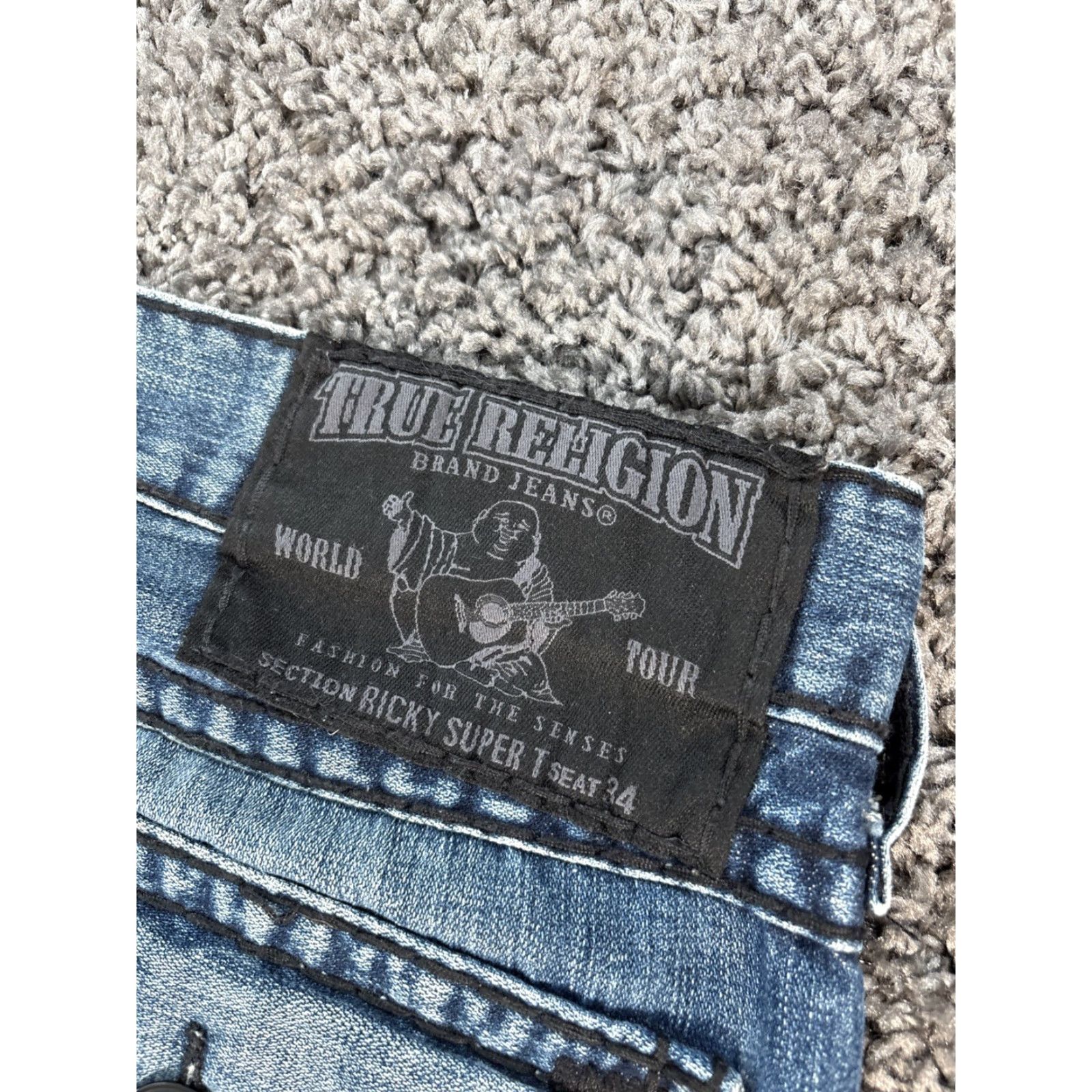 True Religion VINTAGE True Religion Ricky Jeans Men 38x34 Dark Wash 5-Pocket Denim Straight Relaxed Blue USA Jeans Mens Size US 38 / EU 54 - 5 Thumbnail