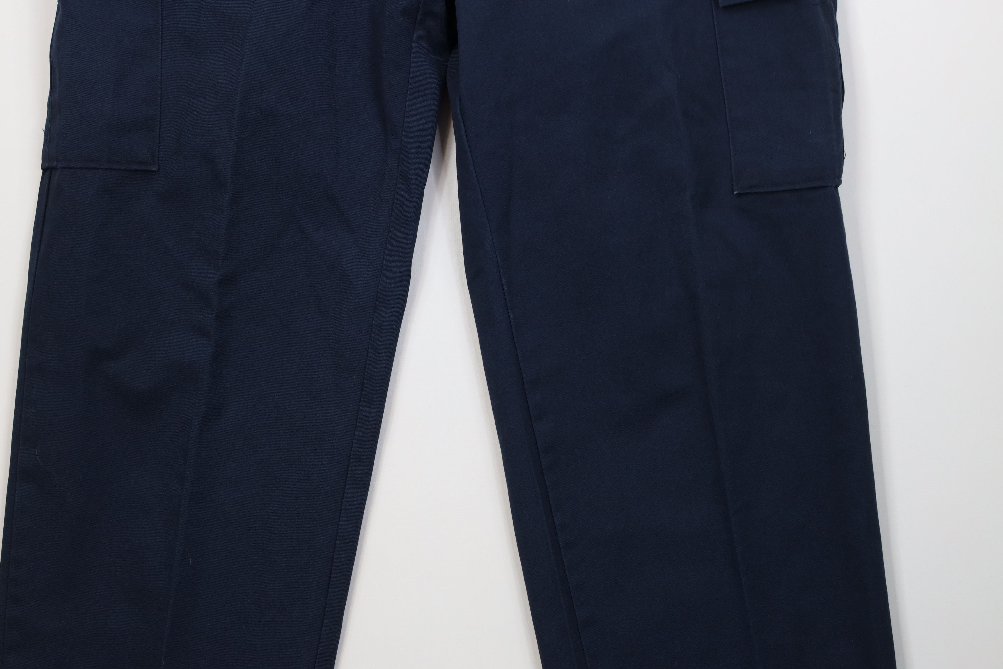 Vintage Vintage 90s Streetwear Wide Leg Cargo Pants Navy Workwear Size US 36 / EU 52 - 4 Thumbnail