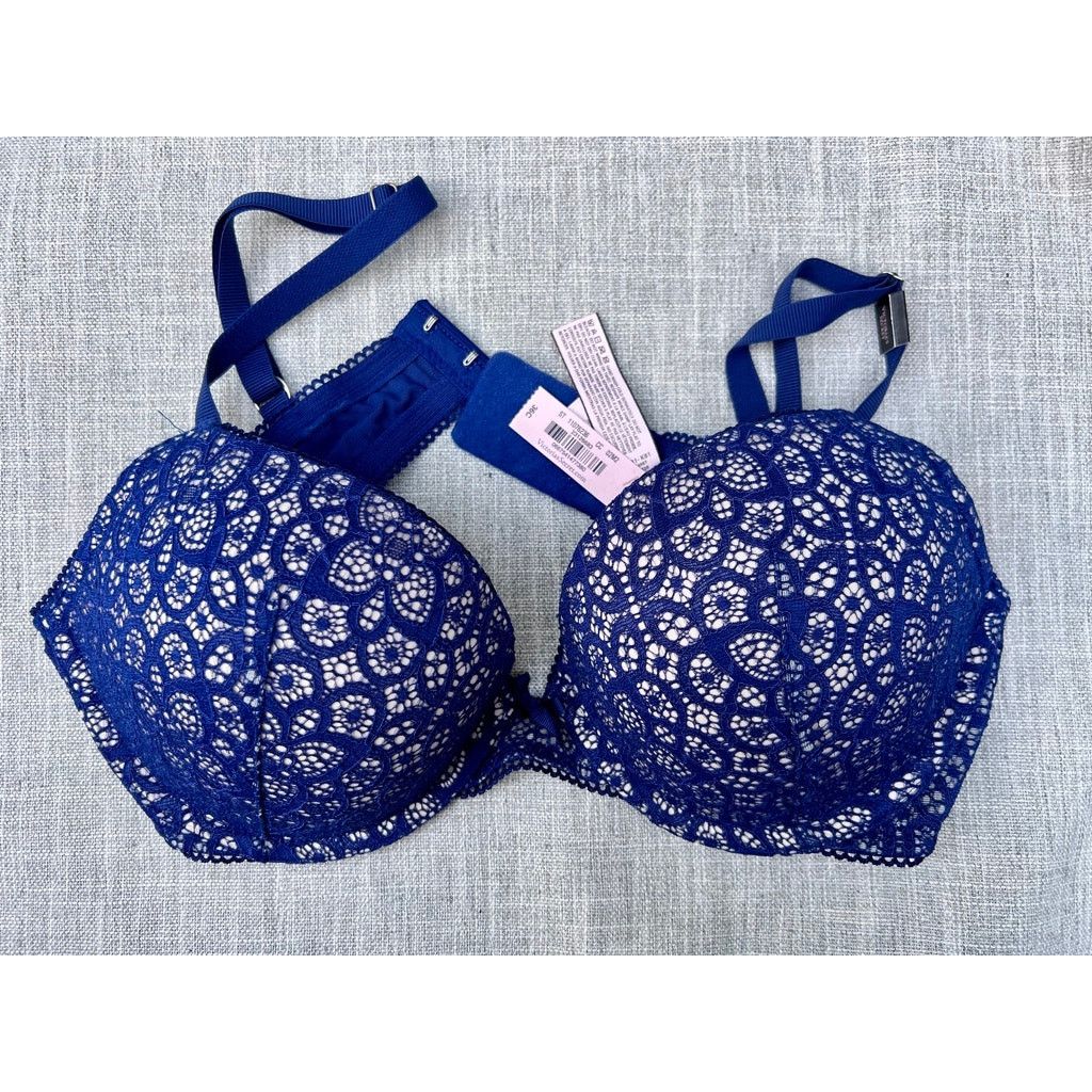 Victoria's Secret Victoria's Secret Dream Angels Push Up Bra Blue Lace 36C NWT Size ONE SIZE - 1 Thumbnail