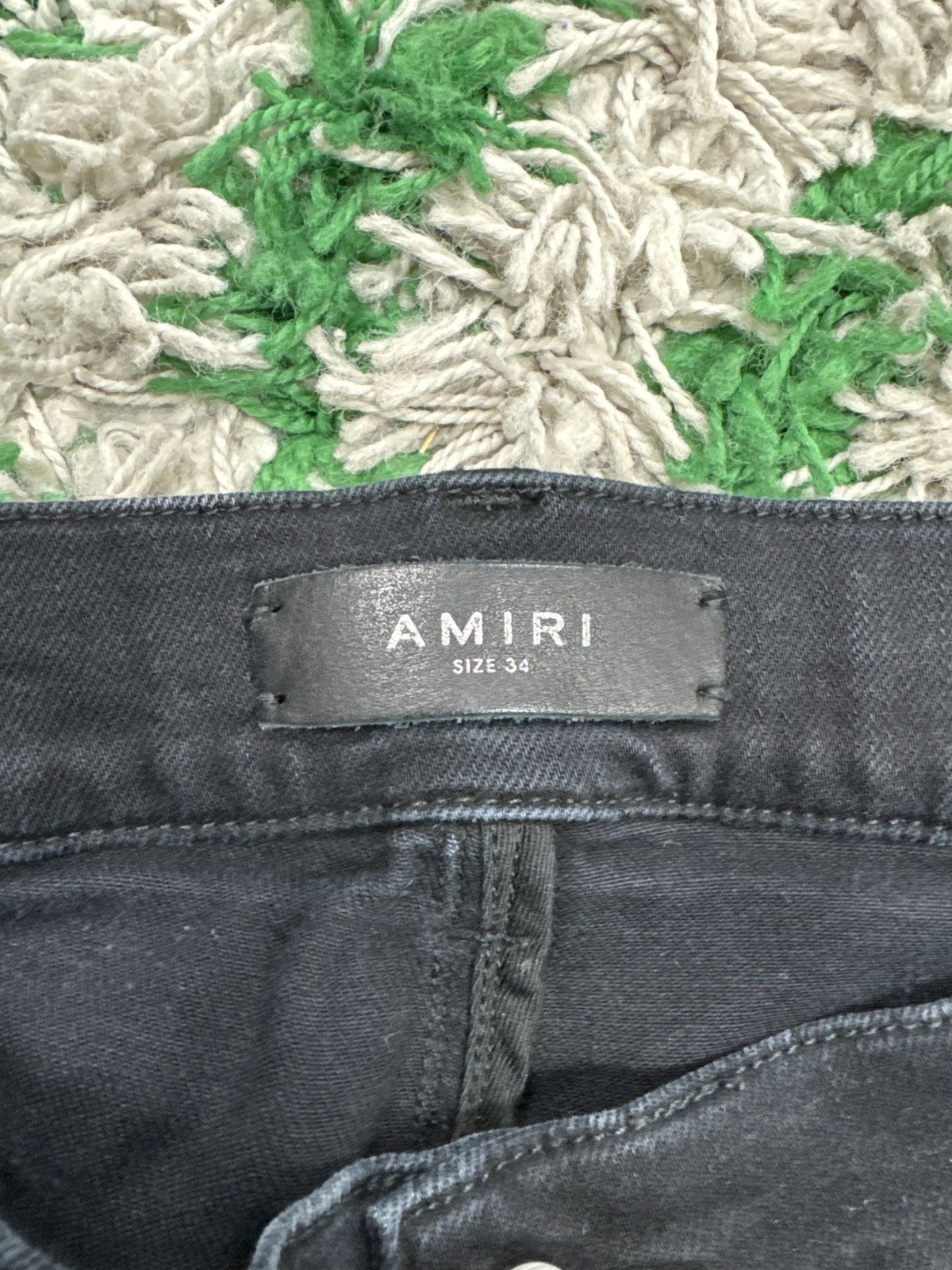 Amiri Amiri black green slime plaid patch Size US 34 / EU 50 - 2 Thumbnail