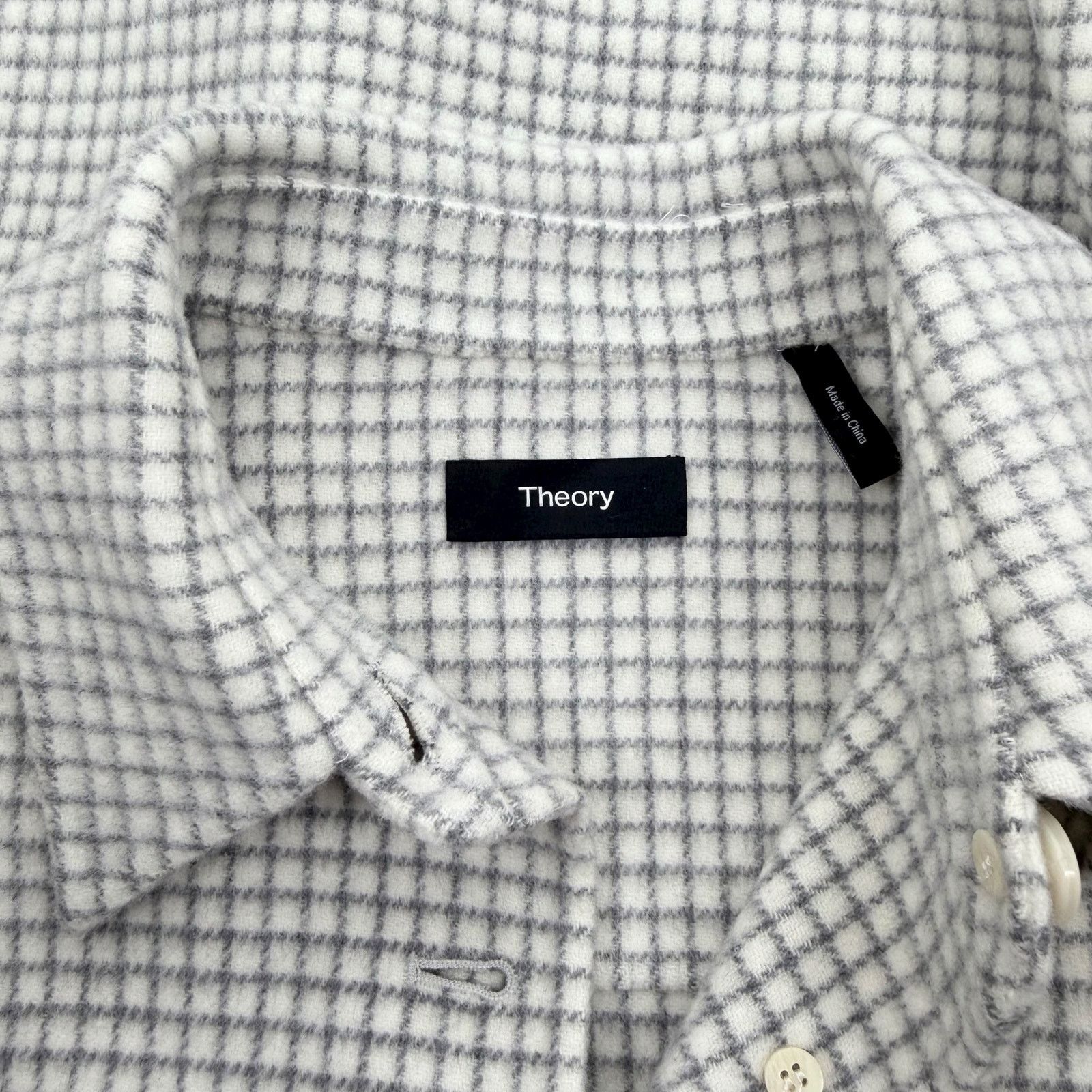 Theory Theory 100% Wool Check Pattern Shirt Jacket White Size S Size S / US 4 / IT 40 - 11 Thumbnail