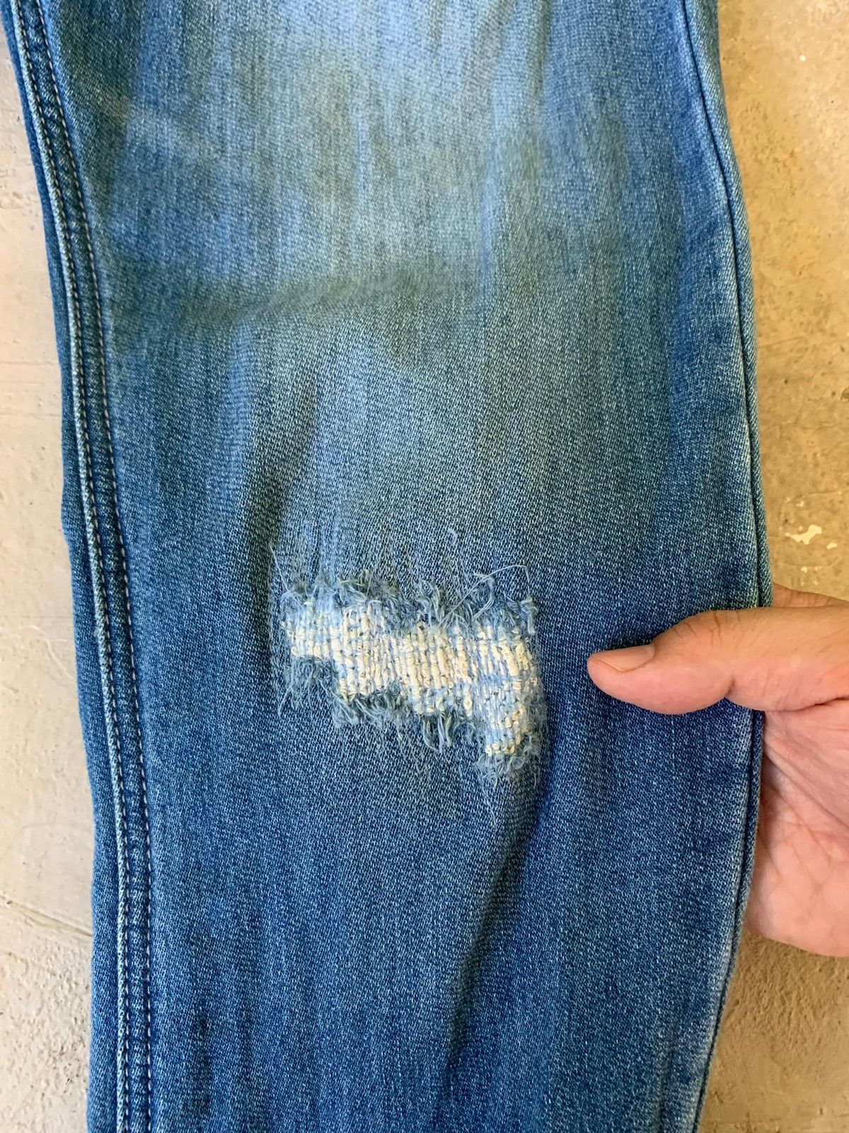 MOUSSY AZUL by Moussy Distressed Drawstring Denim Size US 28 / EU 44 - 4 Thumbnail
